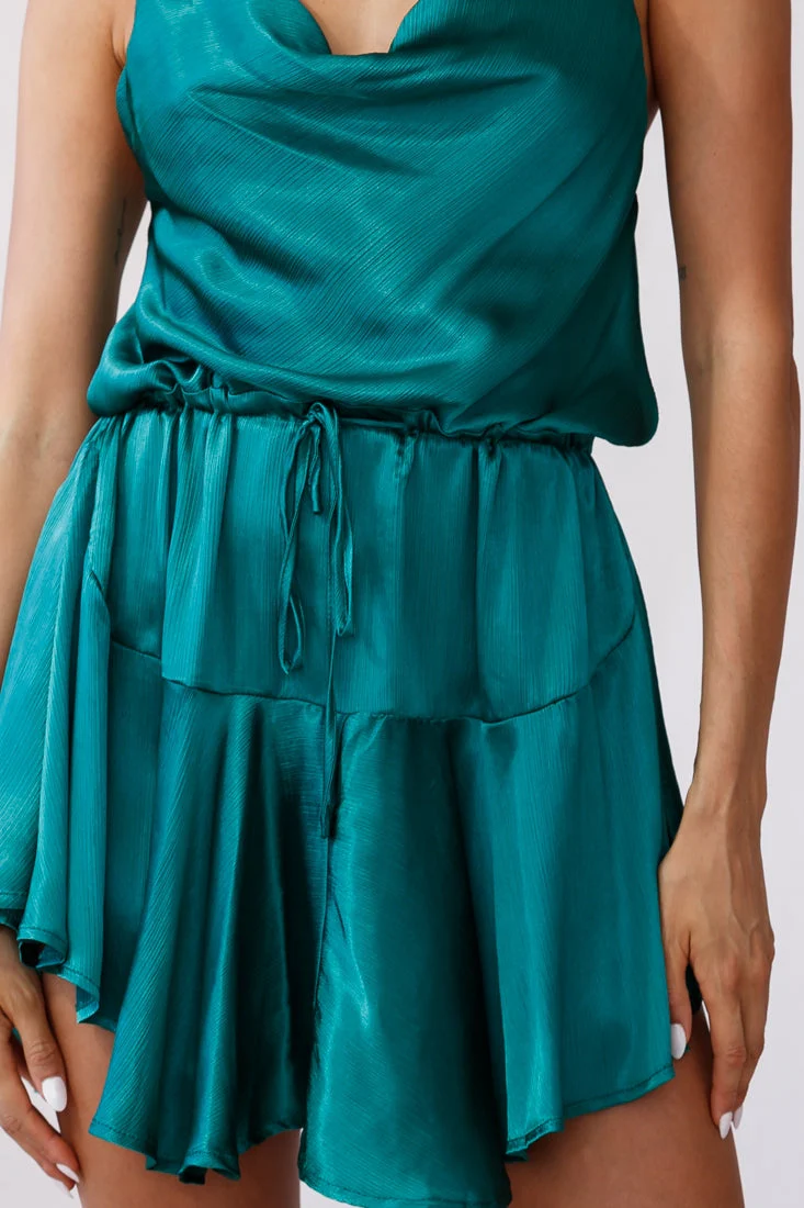 Ferris Cowl Neck Drawstring Dress Jade - Image 4