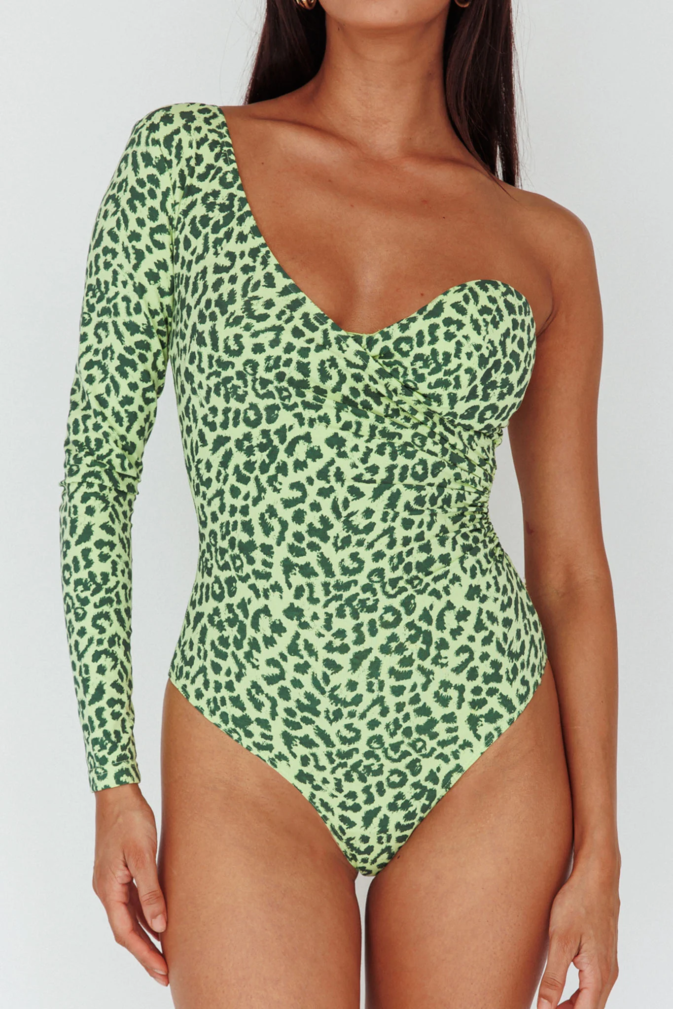 Fifi One Sleeve Bodysuit Leopard Apple - Image 4