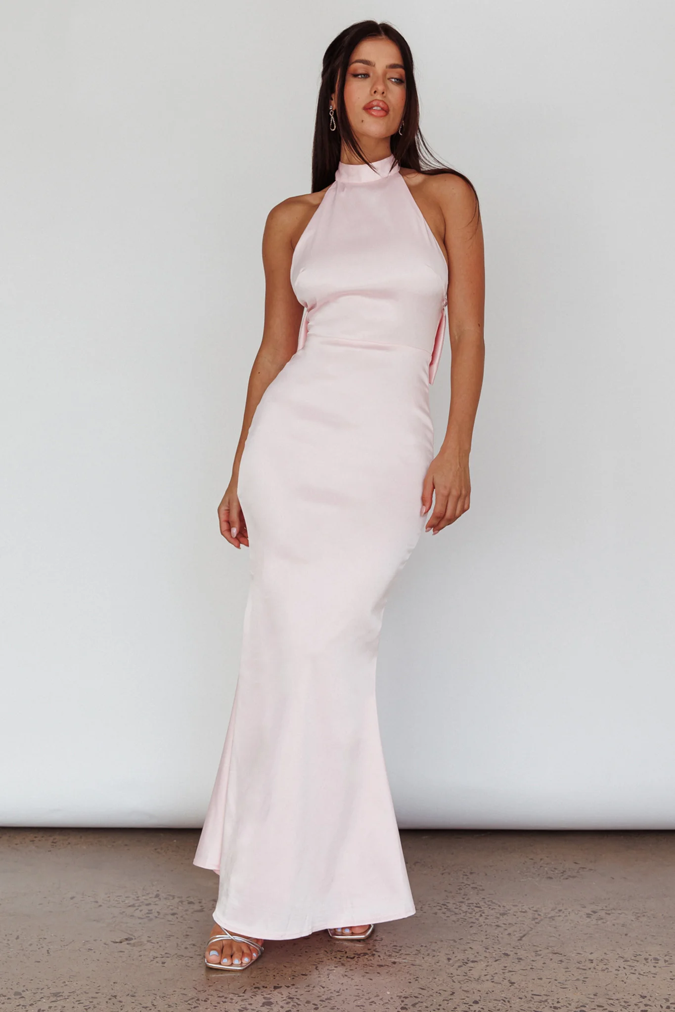 Fifth Avenue Bow Back Maxi Dress Baby Pink - Image 6