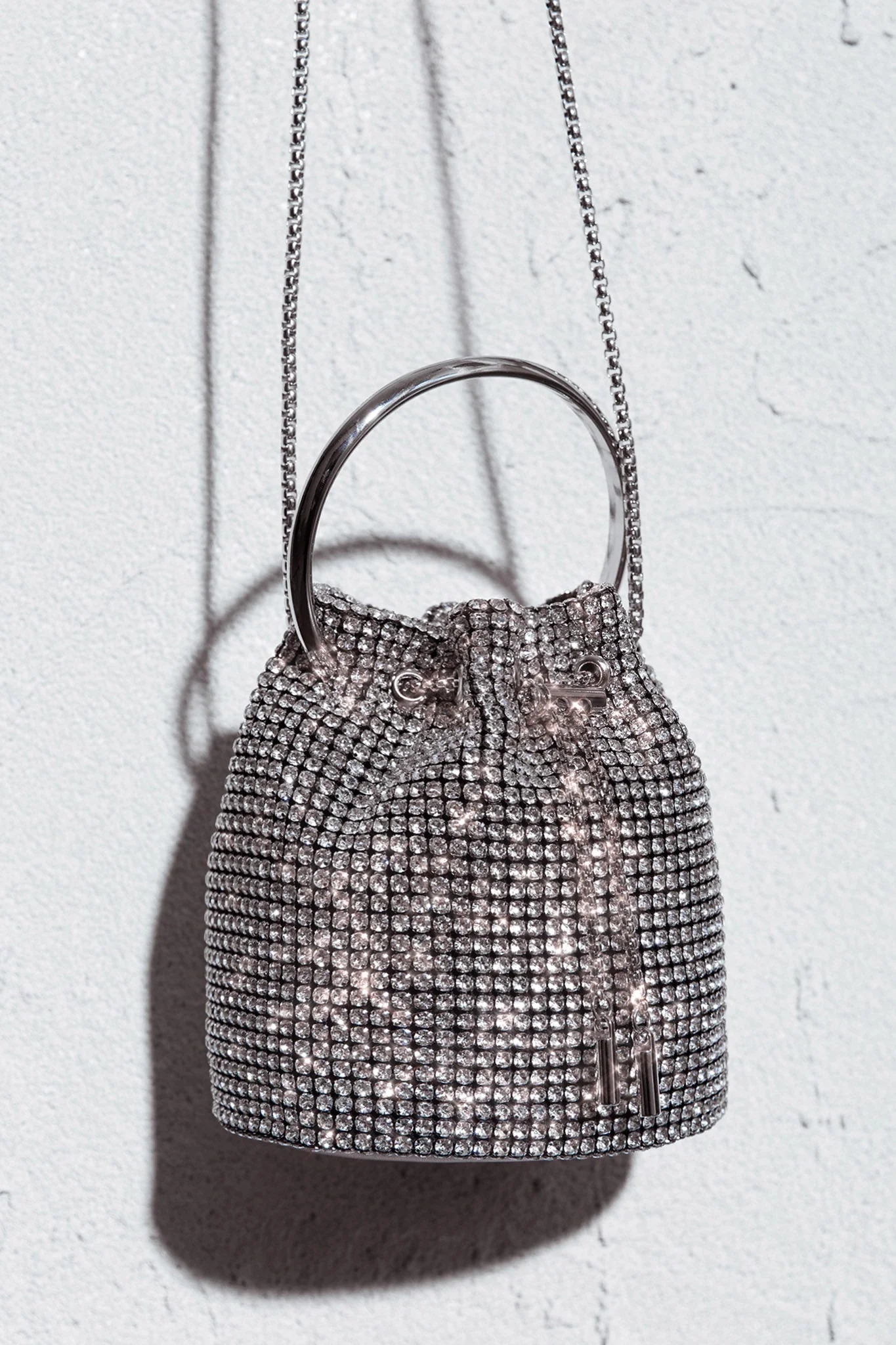 Fifth Avenue Diamante Bucket Bag Silver - Image 4
