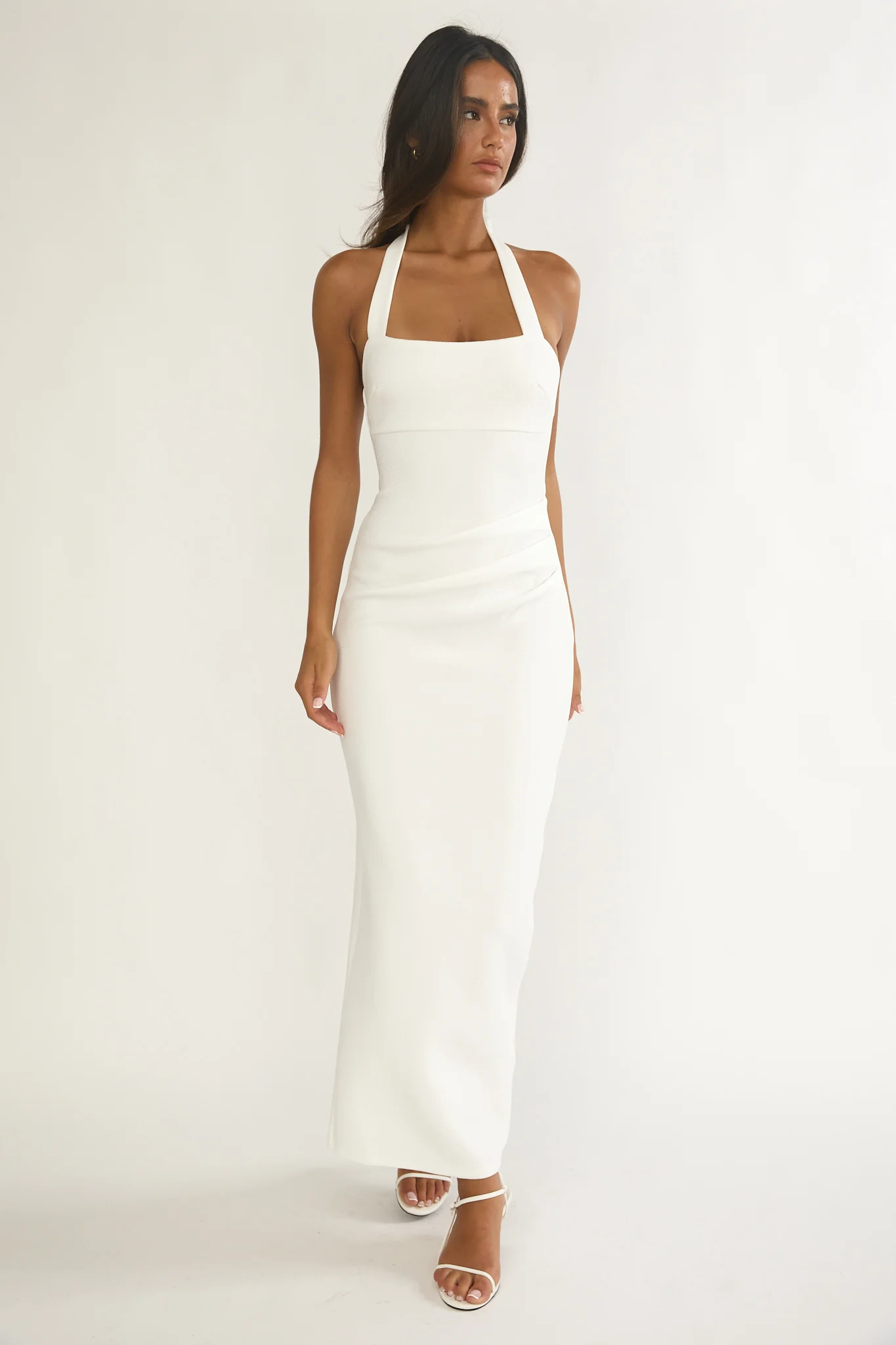 Fire Of Stars Halterneck Bodycon Maxi Dress White - Image 11