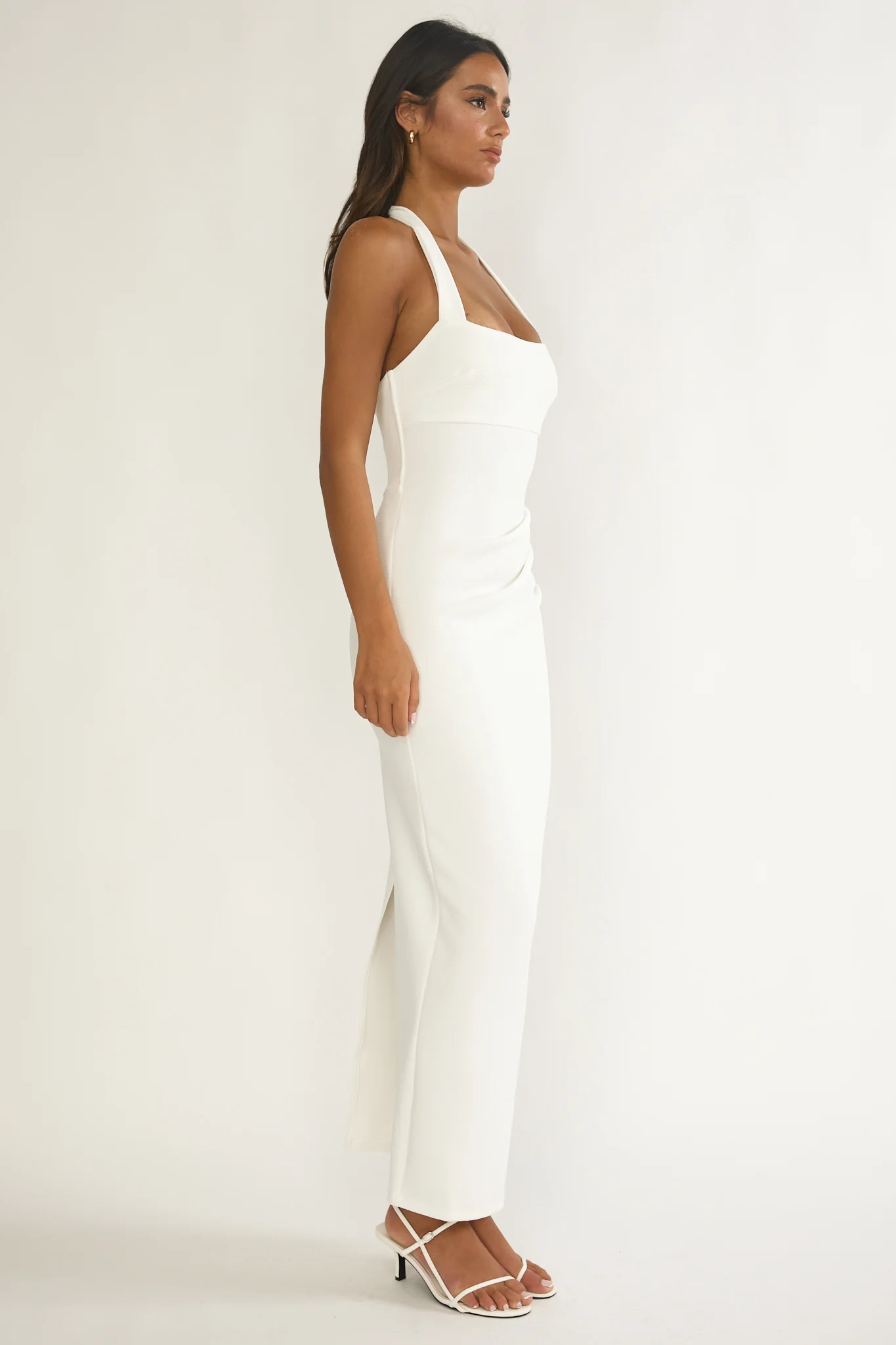 Fire Of Stars Halterneck Bodycon Maxi Dress White - Image 13