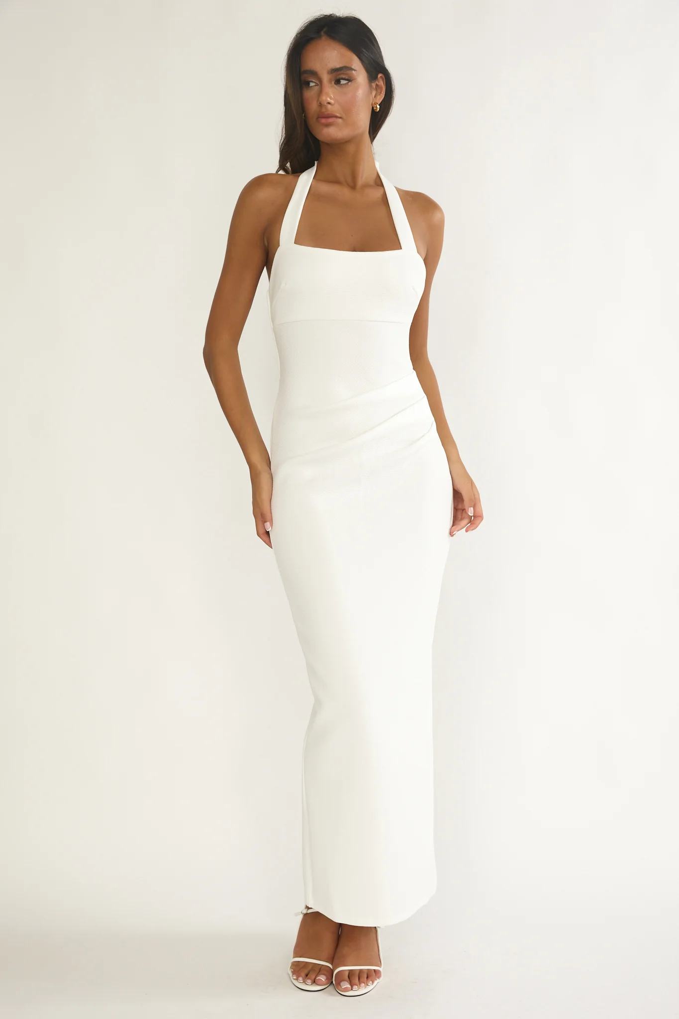 Fire Of Stars Halterneck Bodycon Maxi Dress White - Image 8