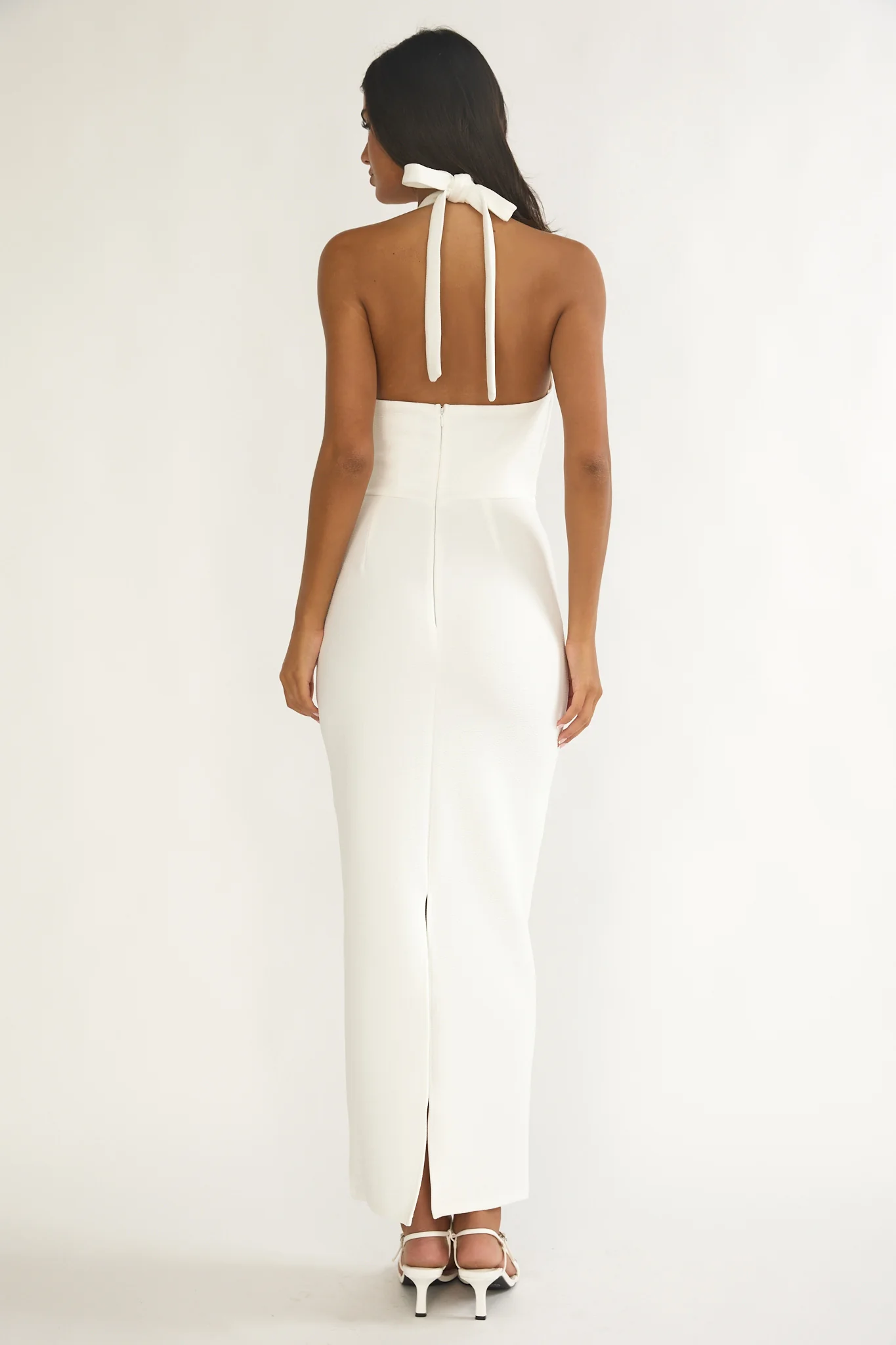 Fire Of Stars Halterneck Bodycon Maxi Dress White - Image 9