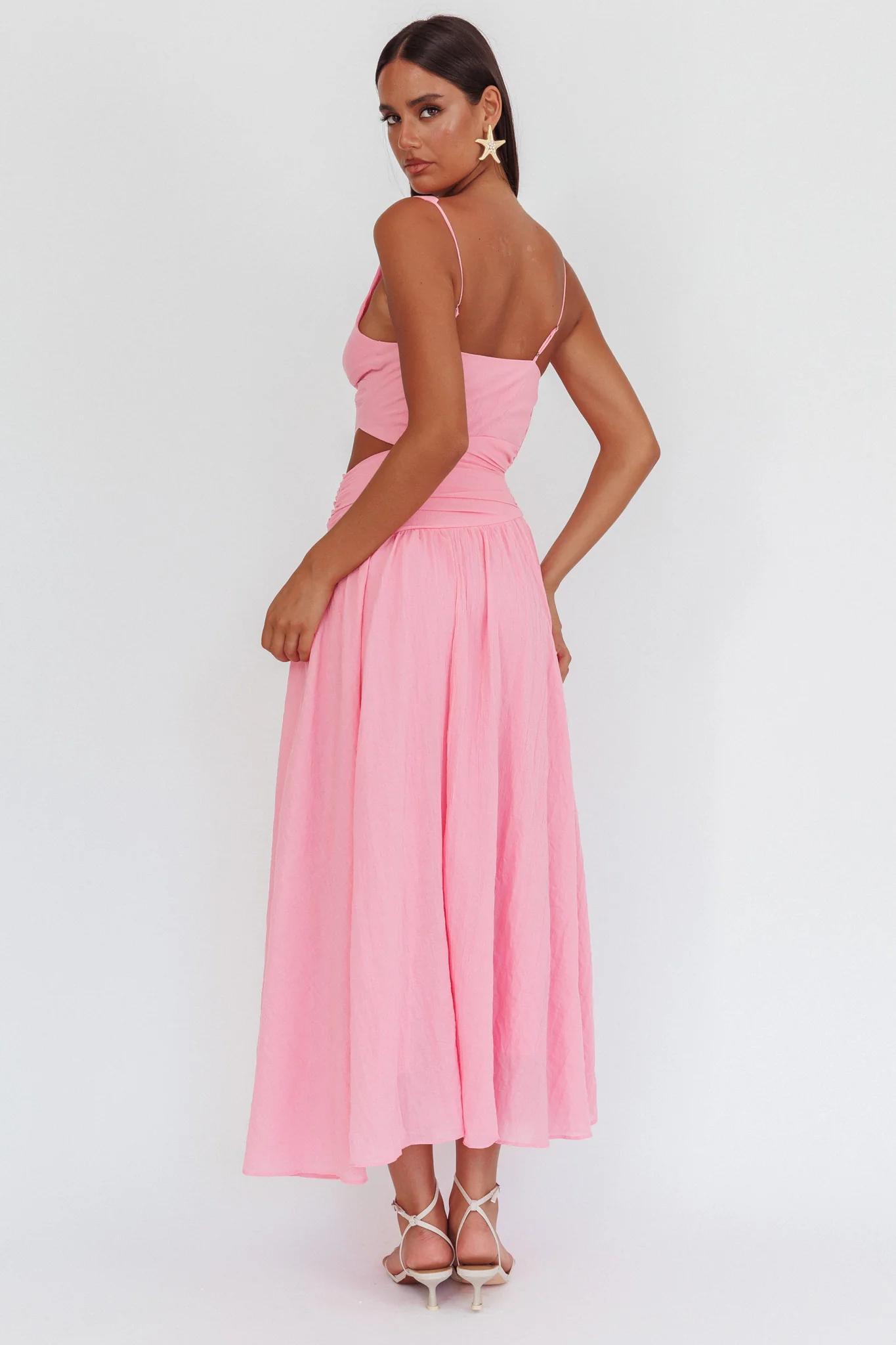 First Dates Waist Cut-Out Maxi Dress Pink - Image 2
