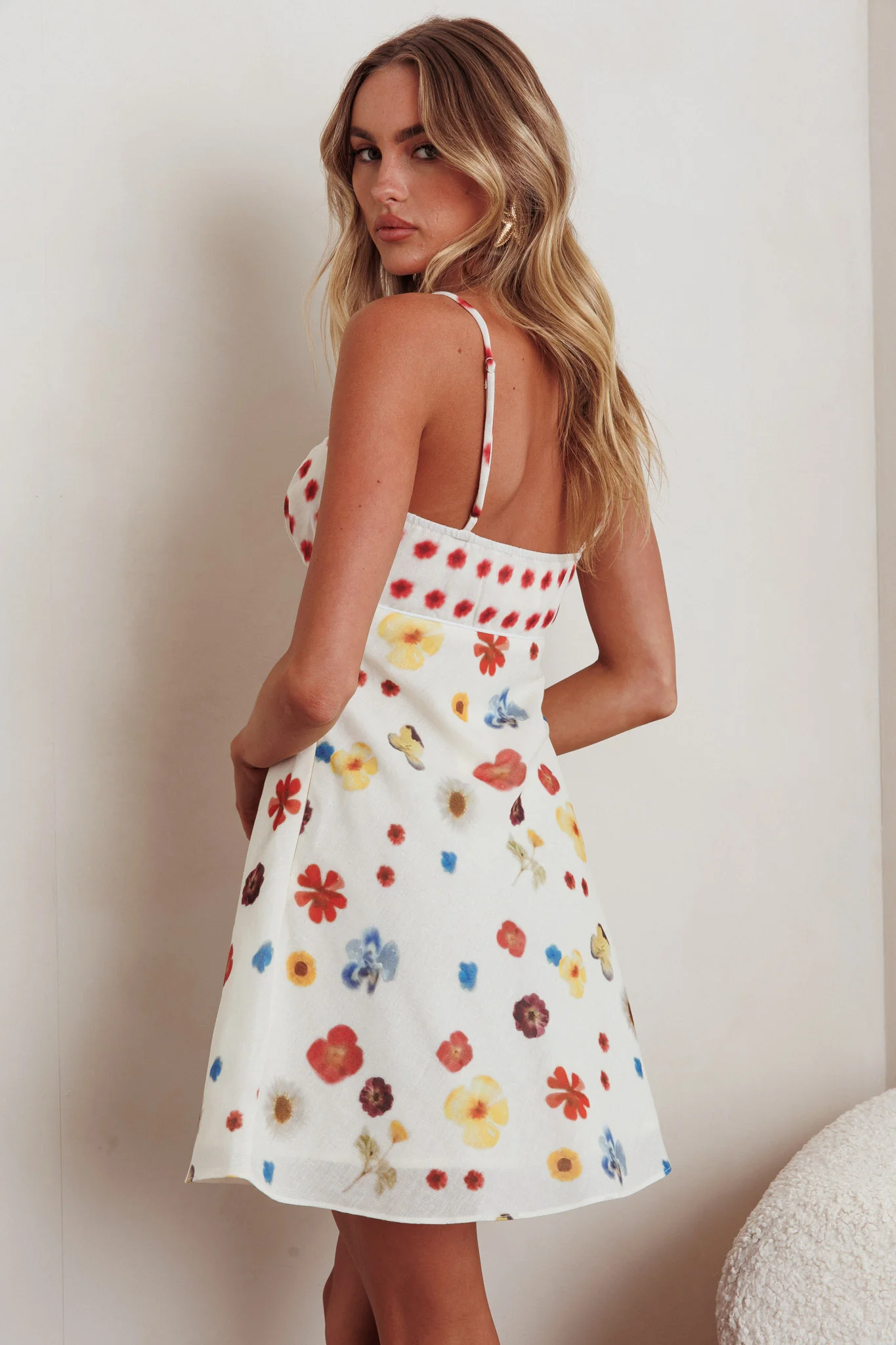 Fleur Sun Cami Strap Mini Dress Flowers Red - Image 2