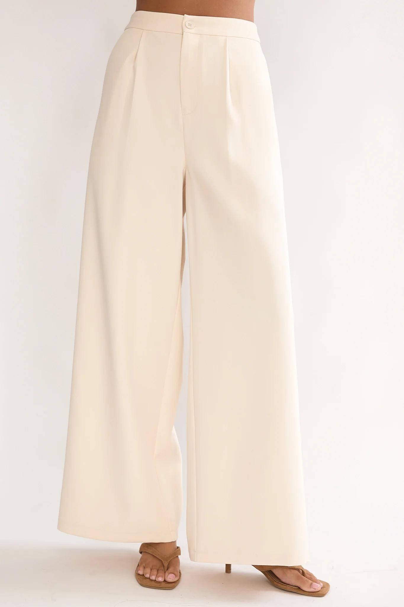 Florene Strapless Split Scarf Pants Vanilla - Image 4