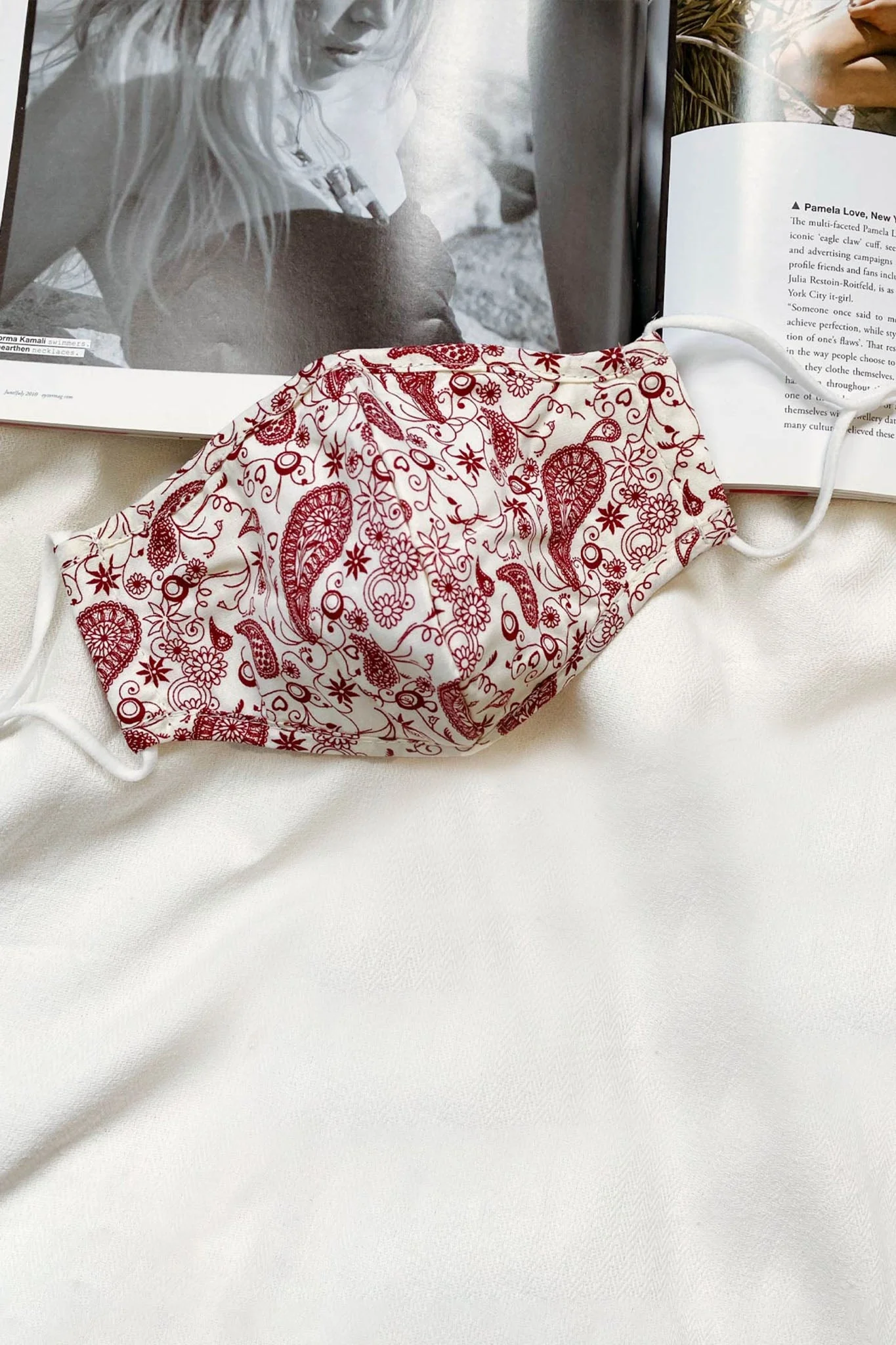 Frankie Mask Paisley Print Red