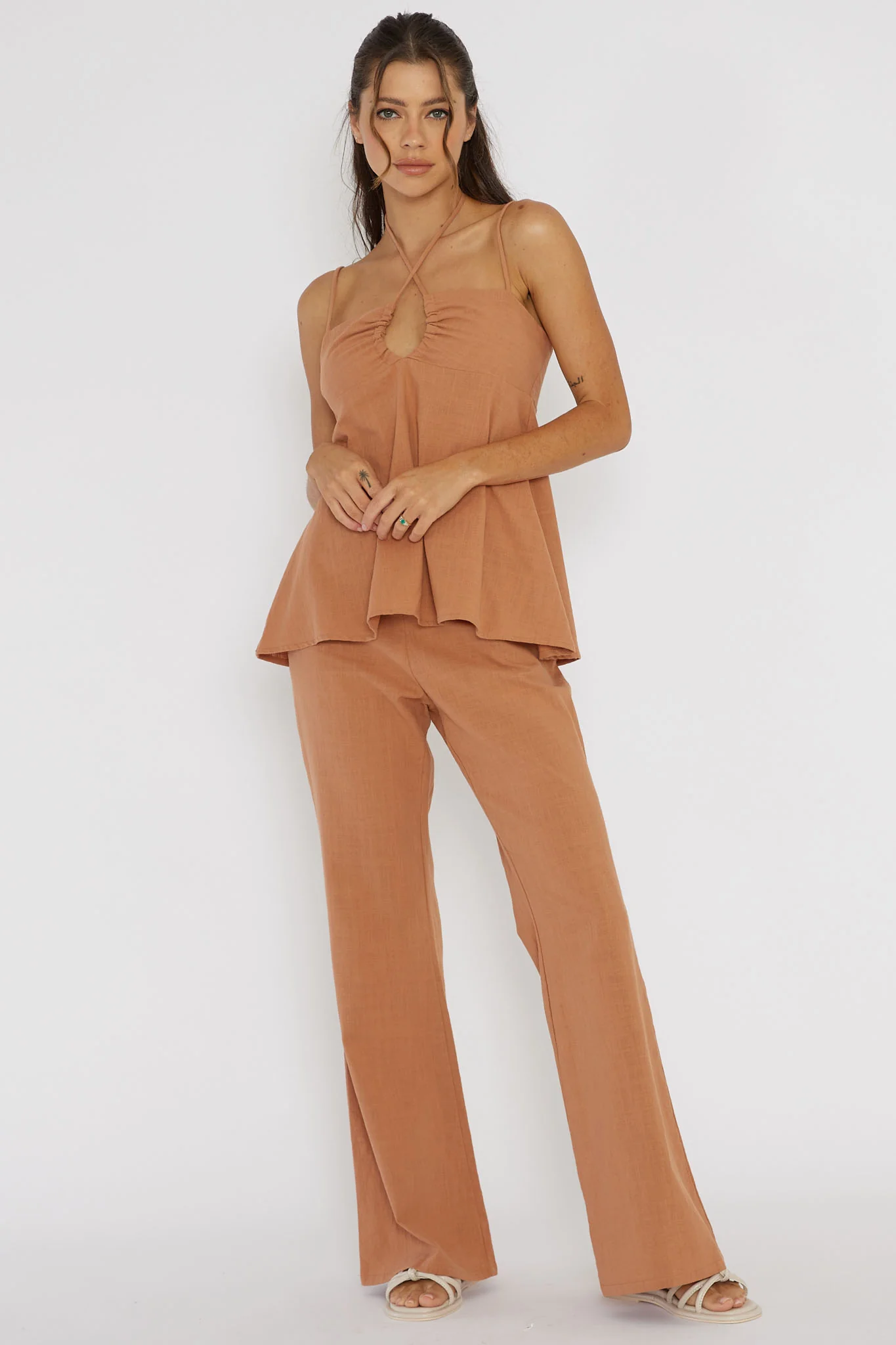 Freestyle Flared Pants Sand - Image 4