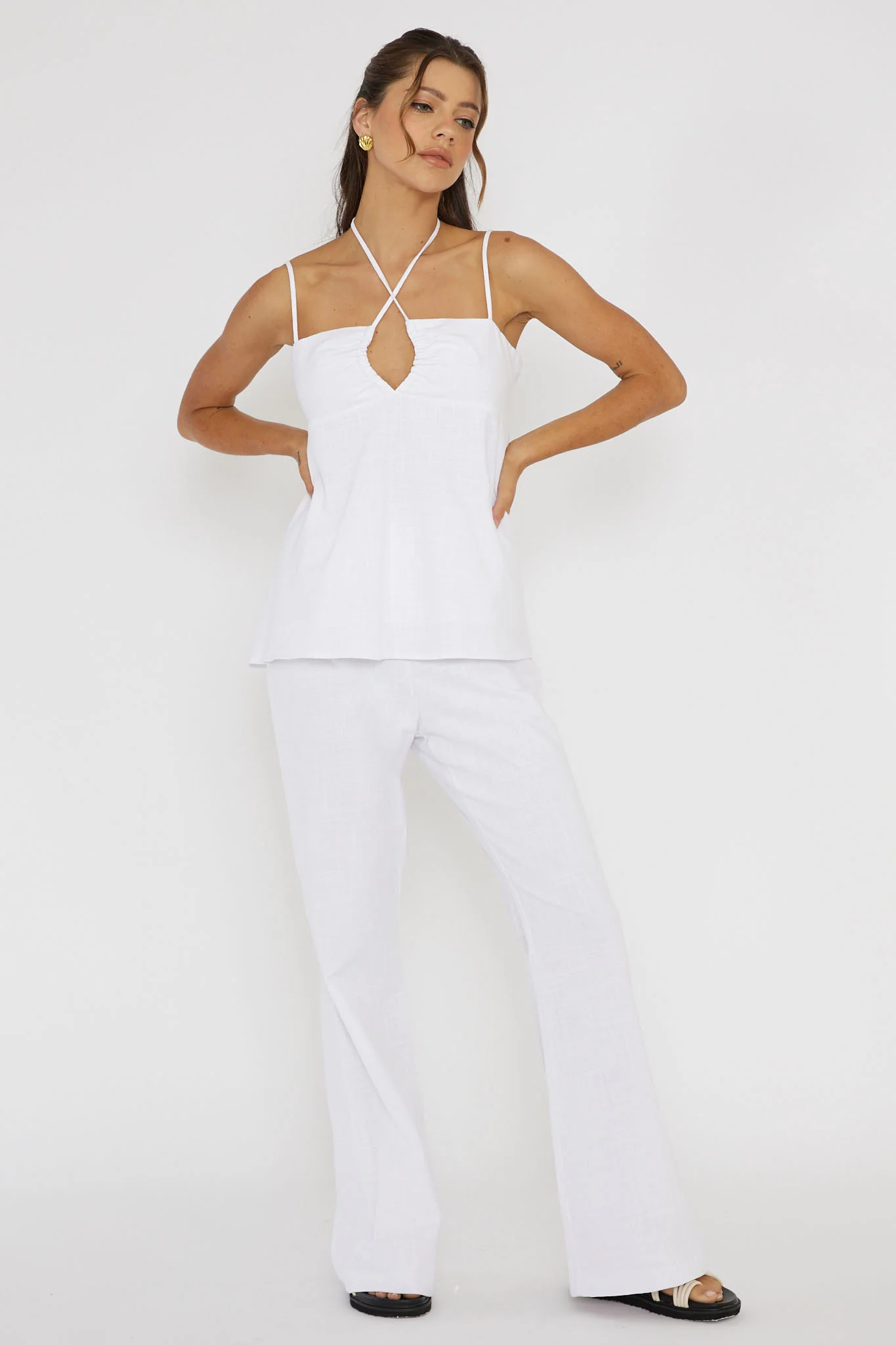 Freestyle Neck Tie Top White - Image 4