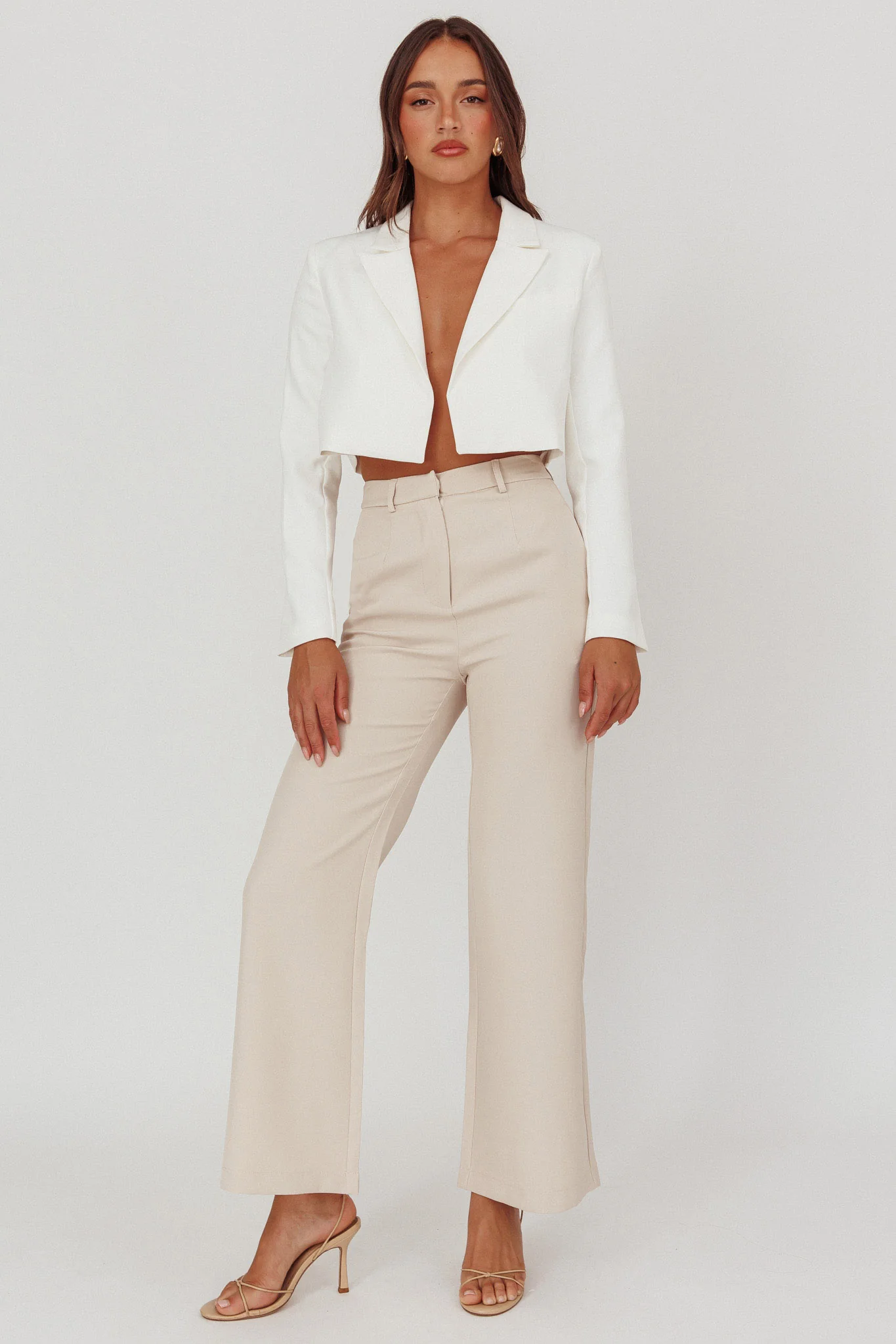 Fridays Open Crop Jacket Off White - Image 2