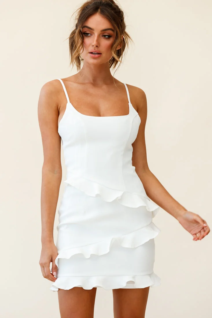 Frilled To Meet You Mini Dress White - Image 2