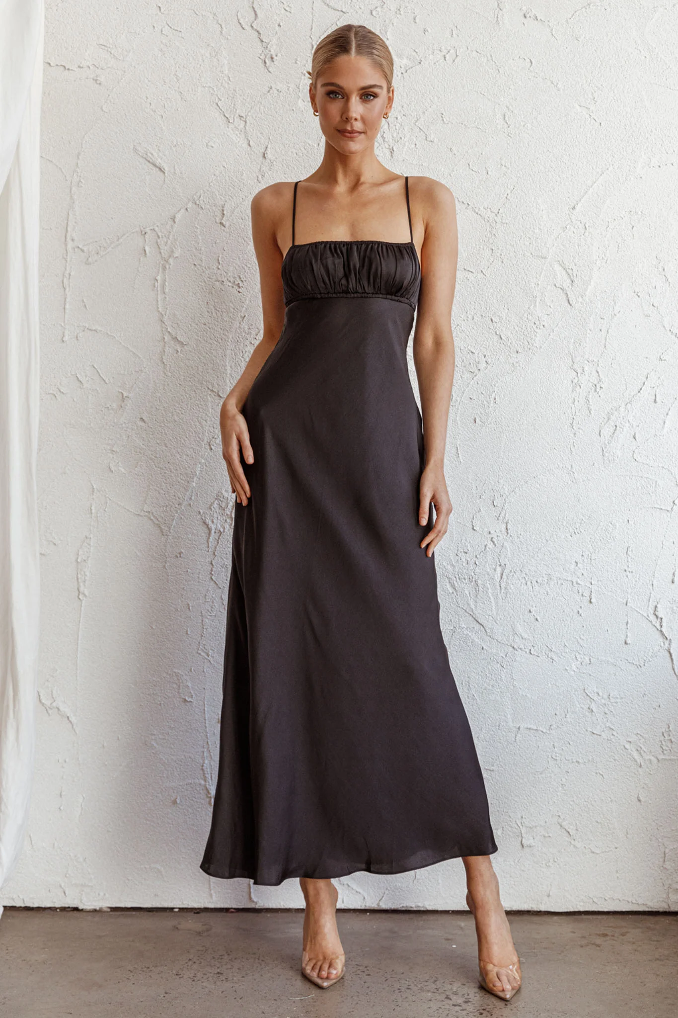 From Above V-Back Midi Dress Black - Image 3