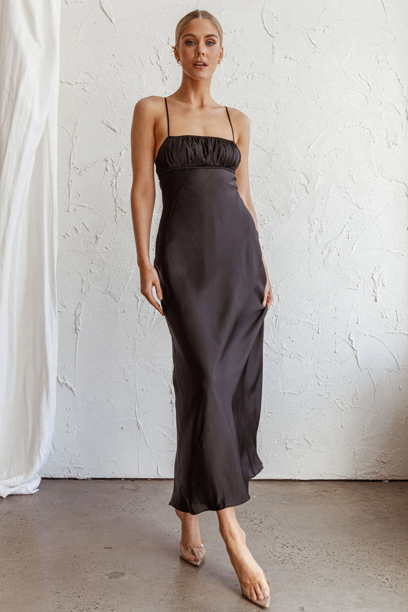 From Above V-Back Midi Dress Black - Image 5
