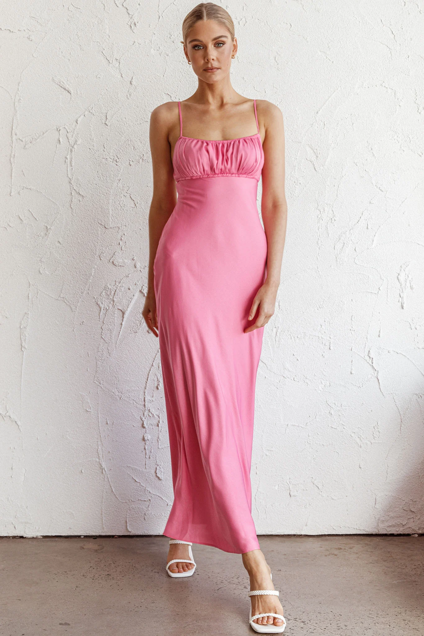 From Above V-Back Midi Dress Hot Pink - Image 5