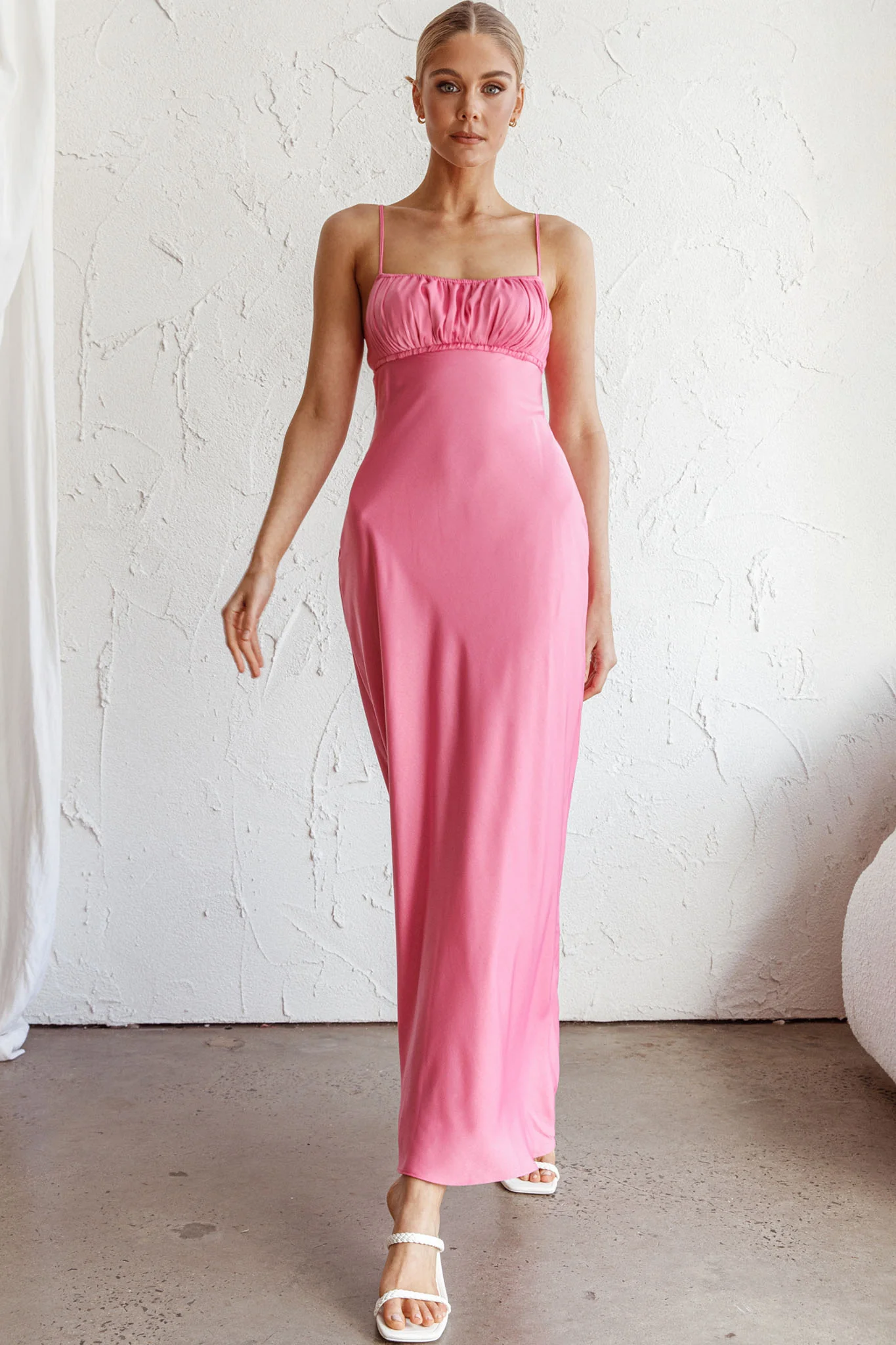 From Above V-Back Midi Dress Hot Pink - Image 6