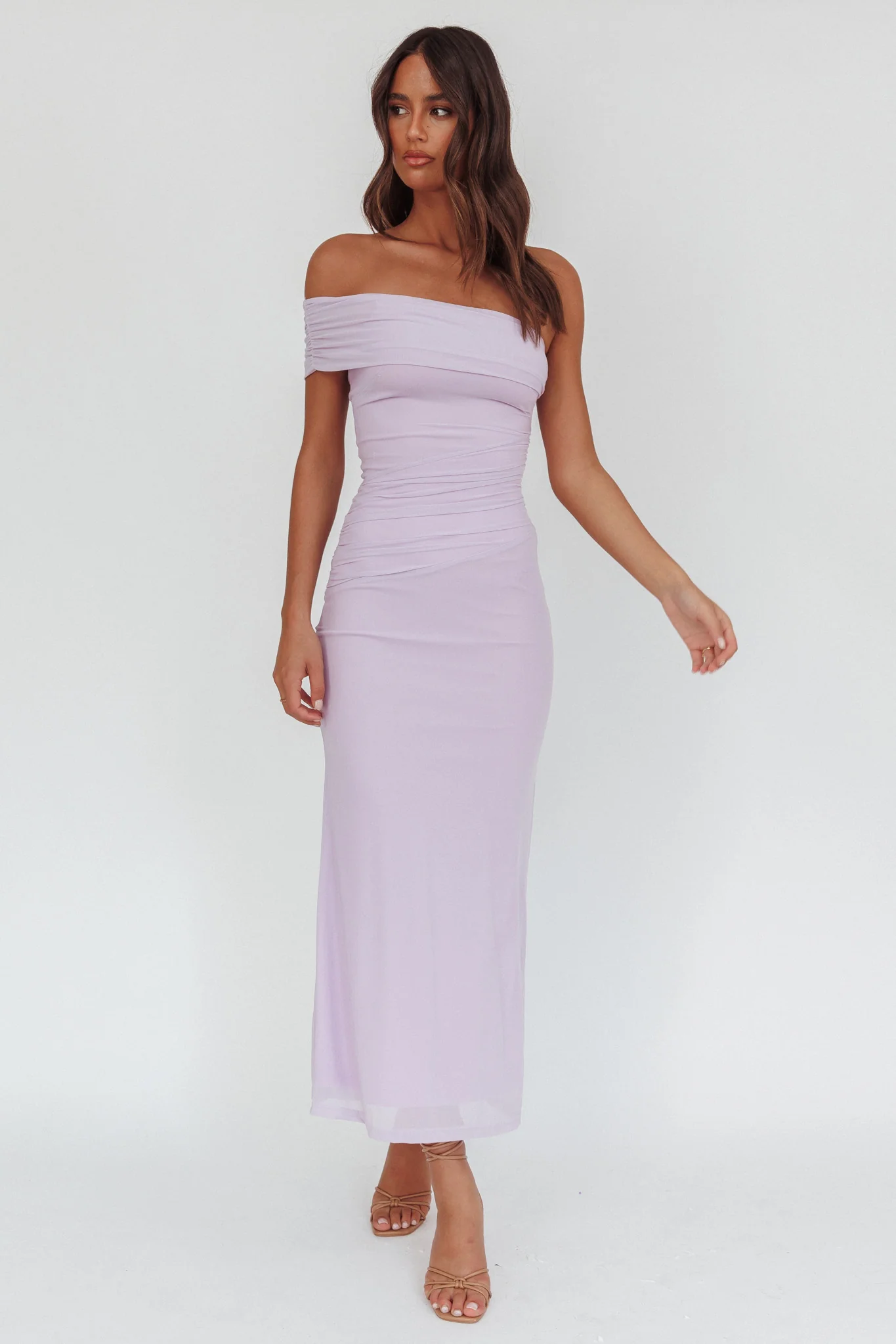 Gala One-Shoulder Maxi Dress Lilac - Image 4