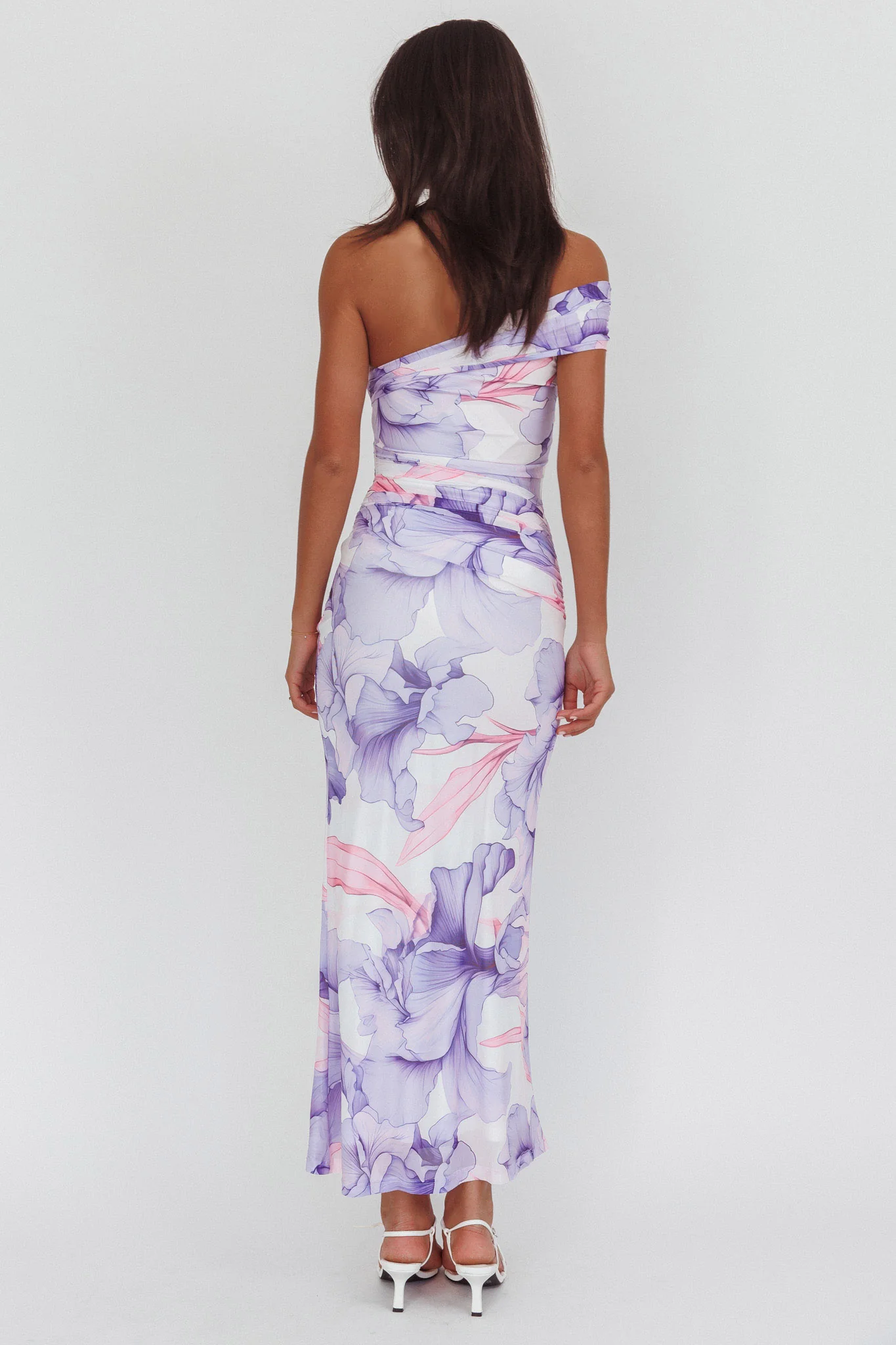 Gala One-Shoulder Maxi Dress Orchid Lilac - Image 2