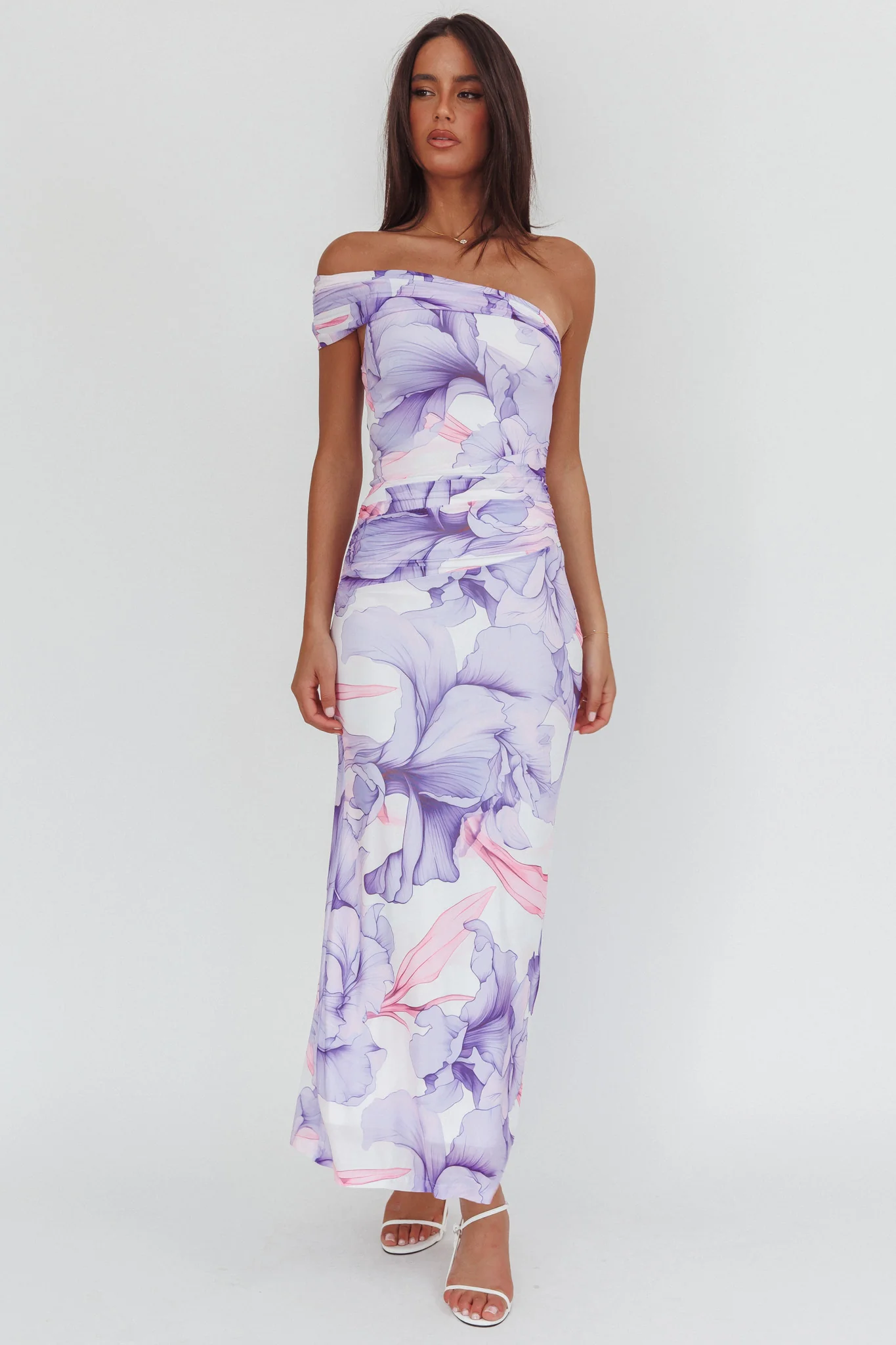 Gala One-Shoulder Maxi Dress Orchid Lilac - Image 4