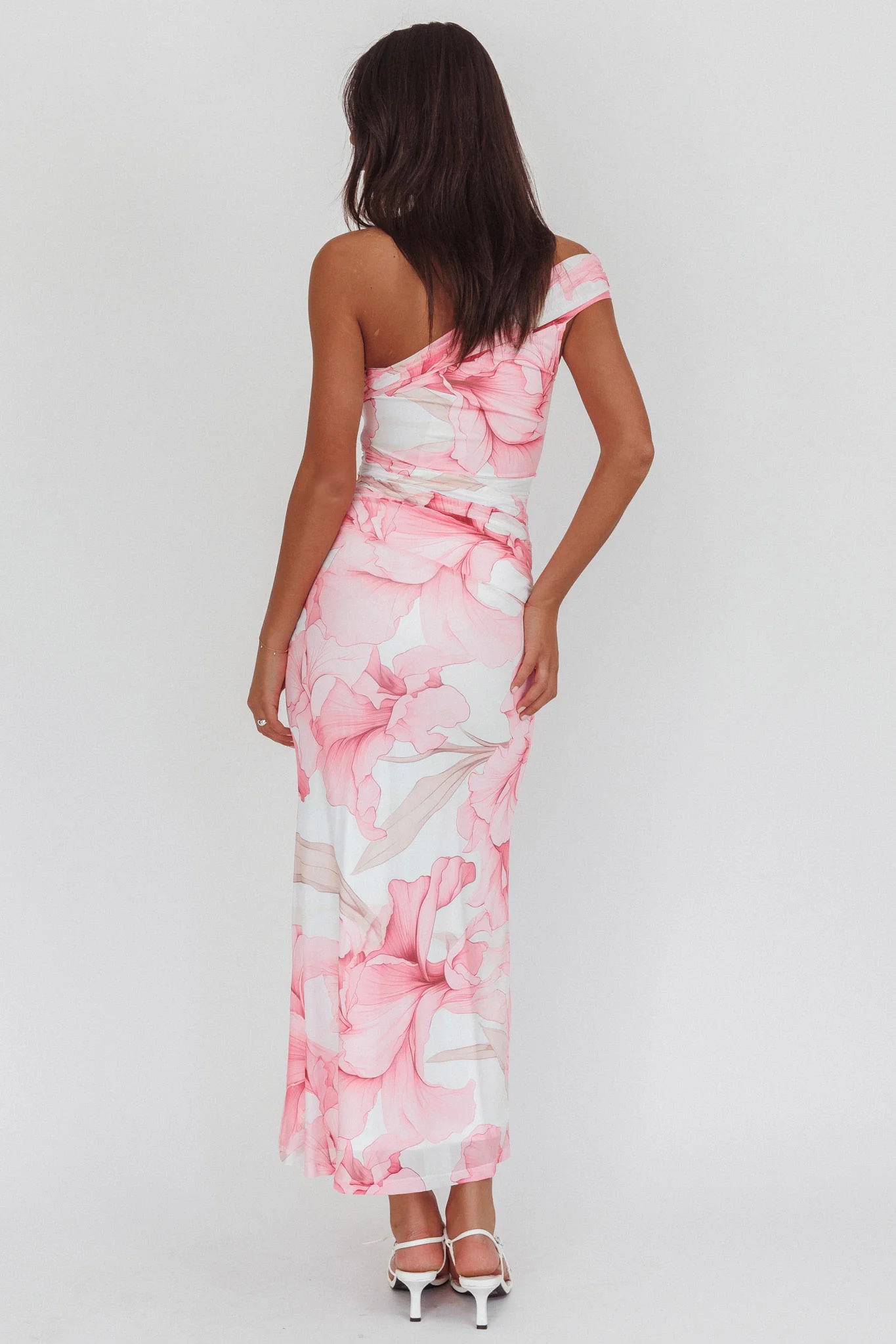 Gala One-Shoulder Maxi Dress Orchid Pink - Image 2