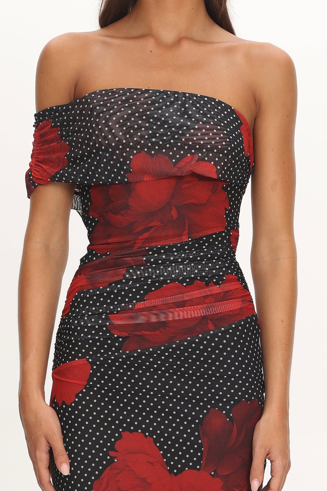 Gala One-Shoulder Maxi Dress Rose Black - Image 4