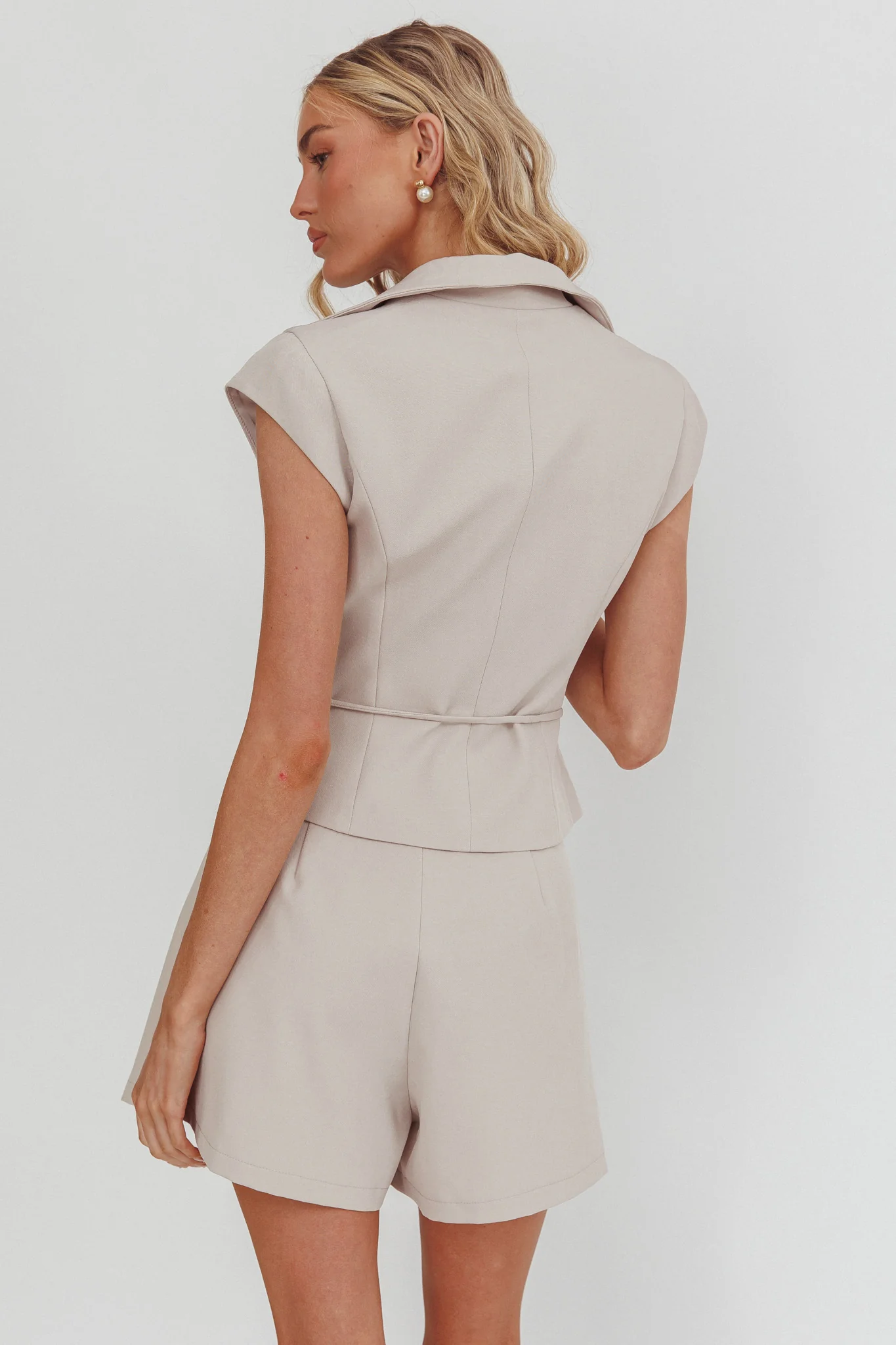 Galisse Wide Leg Shorts Cream - Image 3