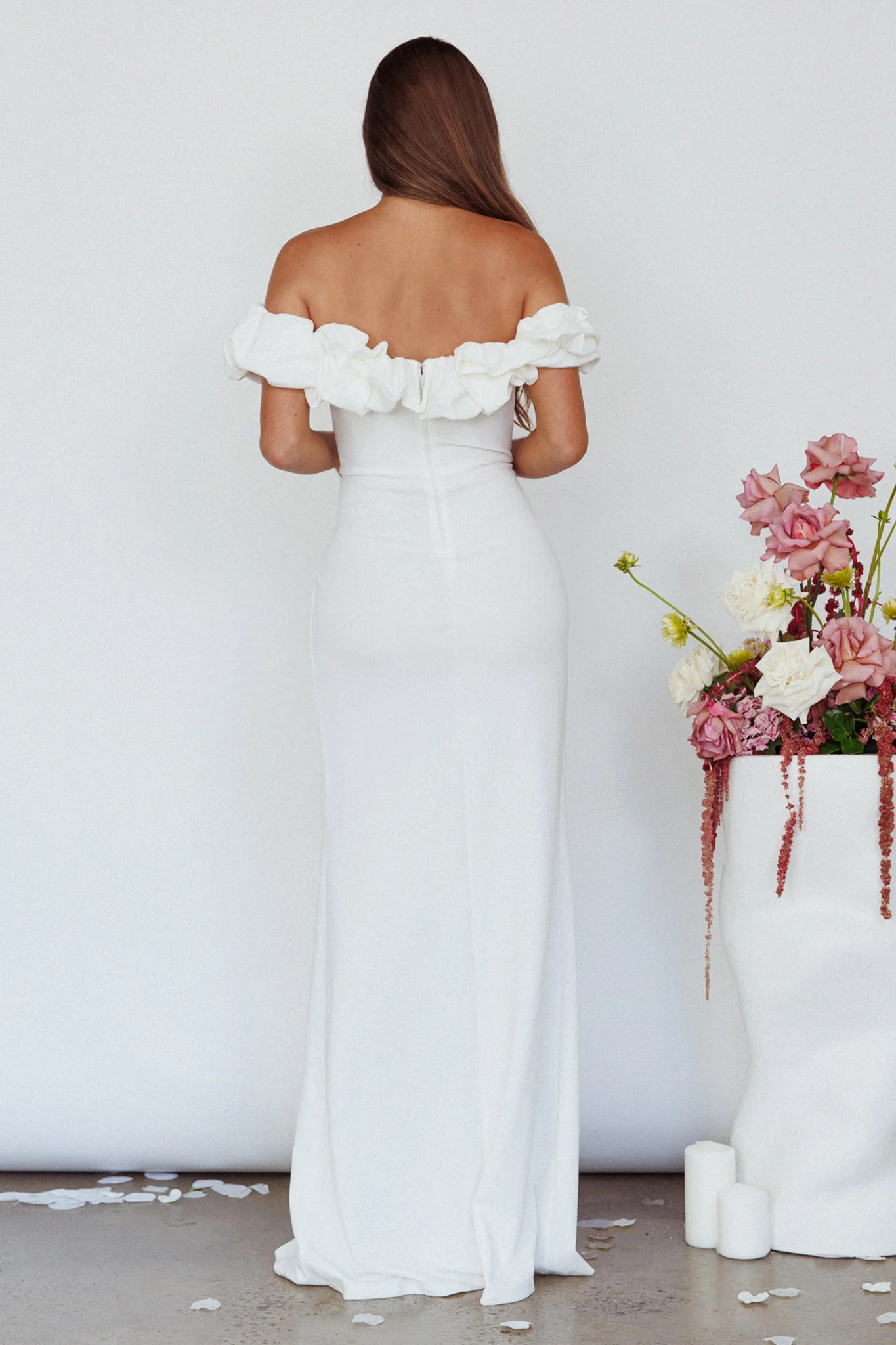 Gardena Off-Shoulder Maxi Dress Ivory - Image 2