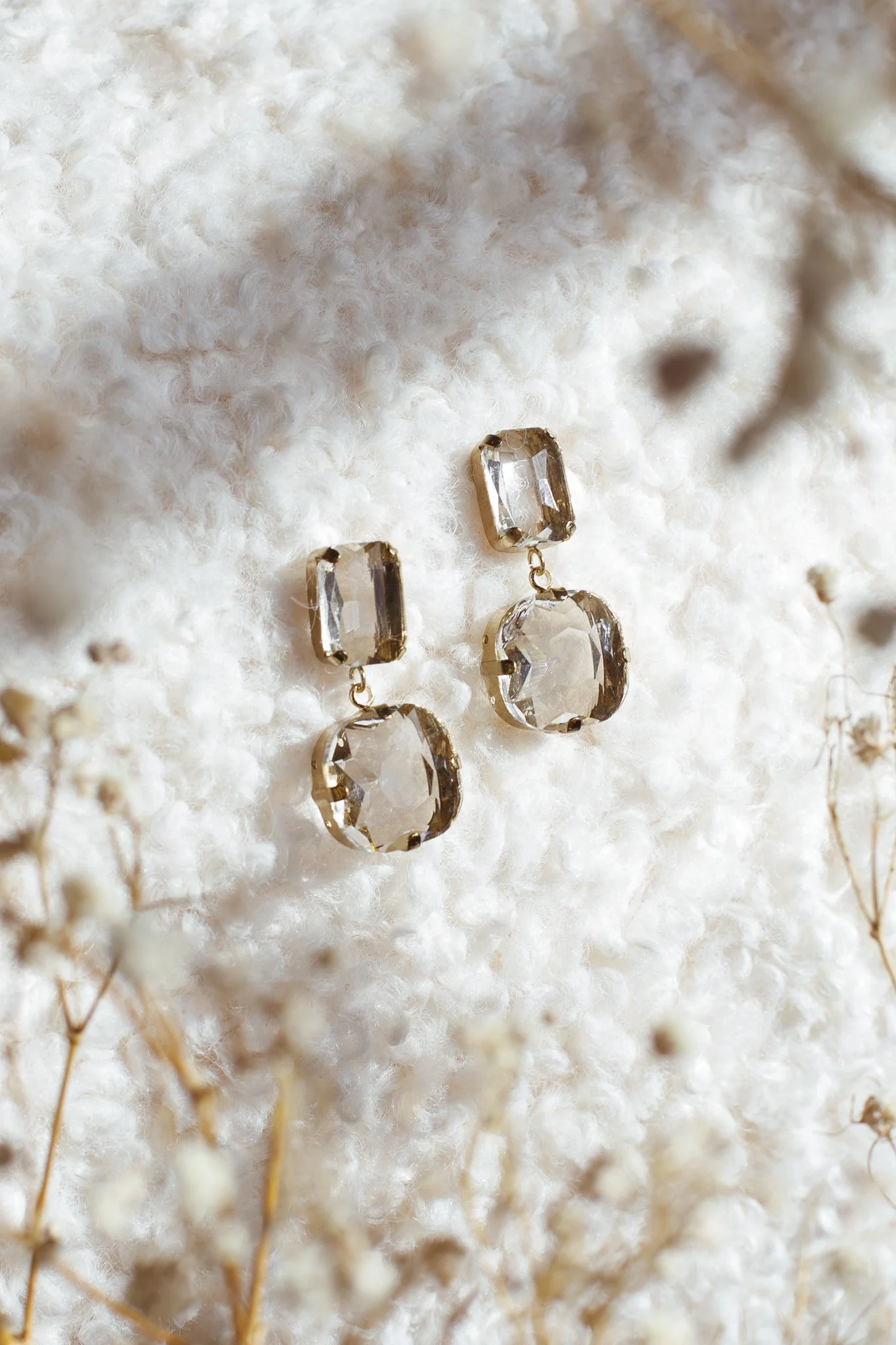 Georgia Crystal Drop Earrings Clear - Image 2