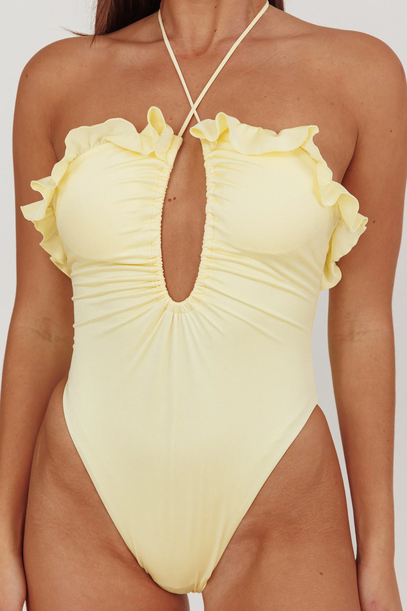 Georgia Frill Strap One Piece Swimsuit Butter - Image 2