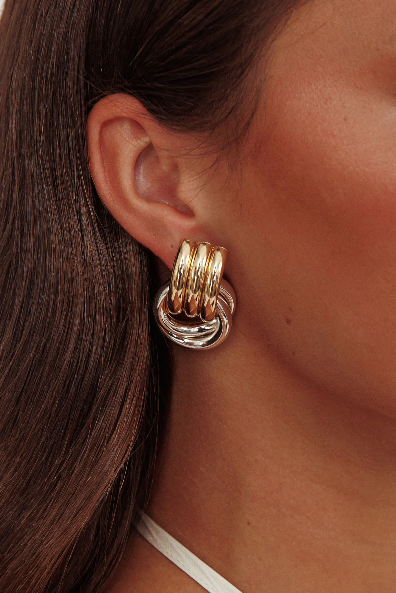 Georgina Two Tone Loop Earrings Mix - Image 3