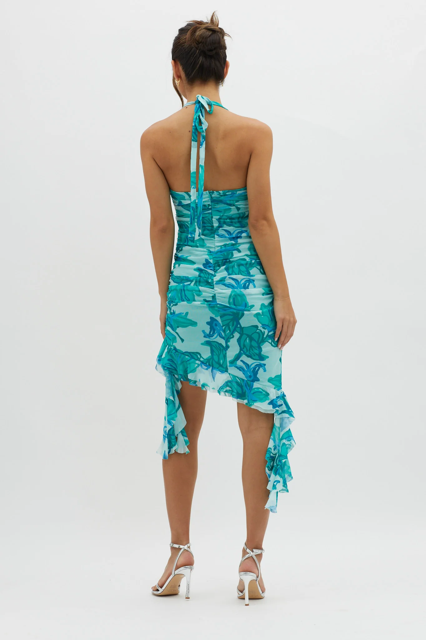 Get It Started Halterneck Ruffle Mini Dress Green - Image 2