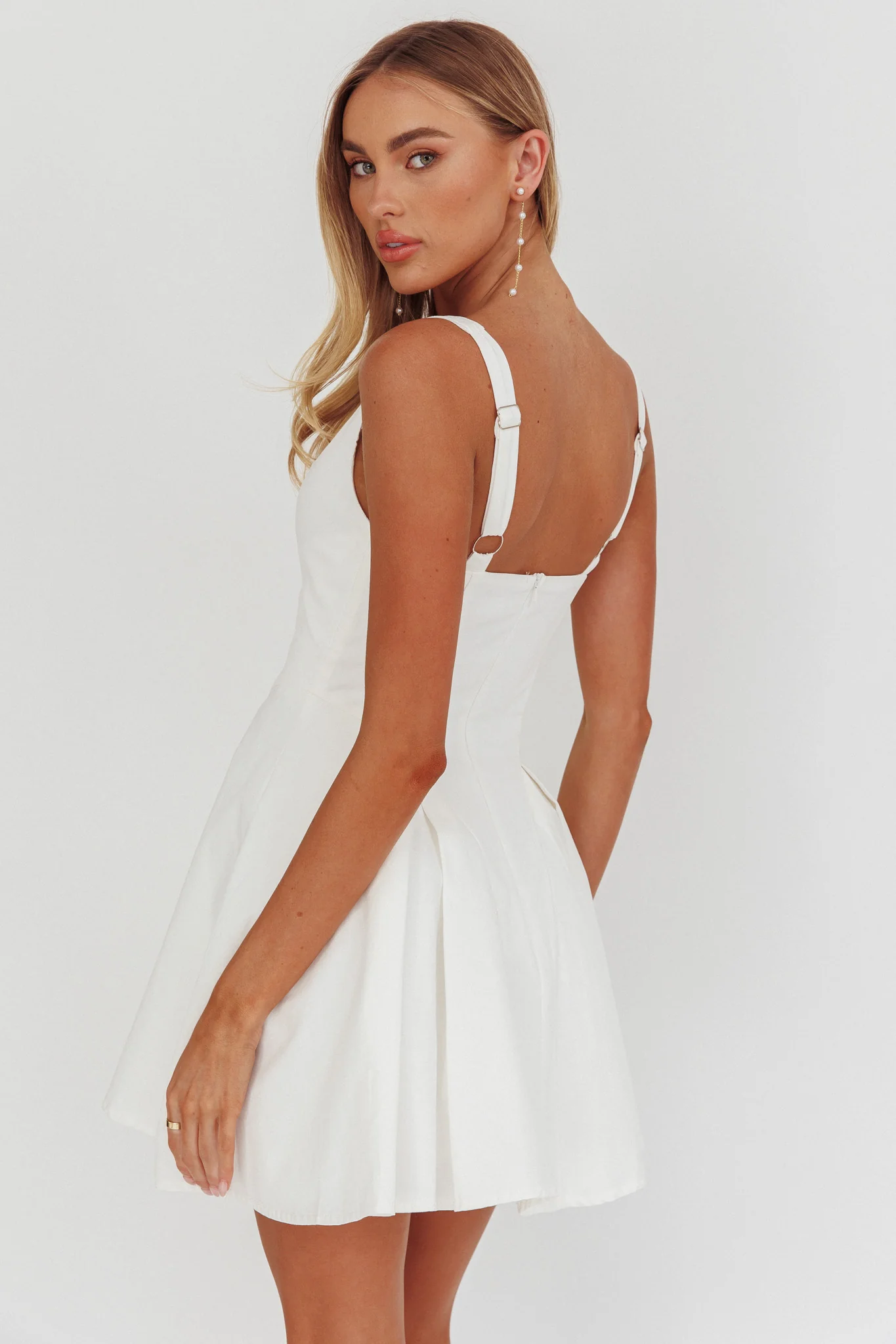 Get My Attention A-Line Mini Dress White - Image 3