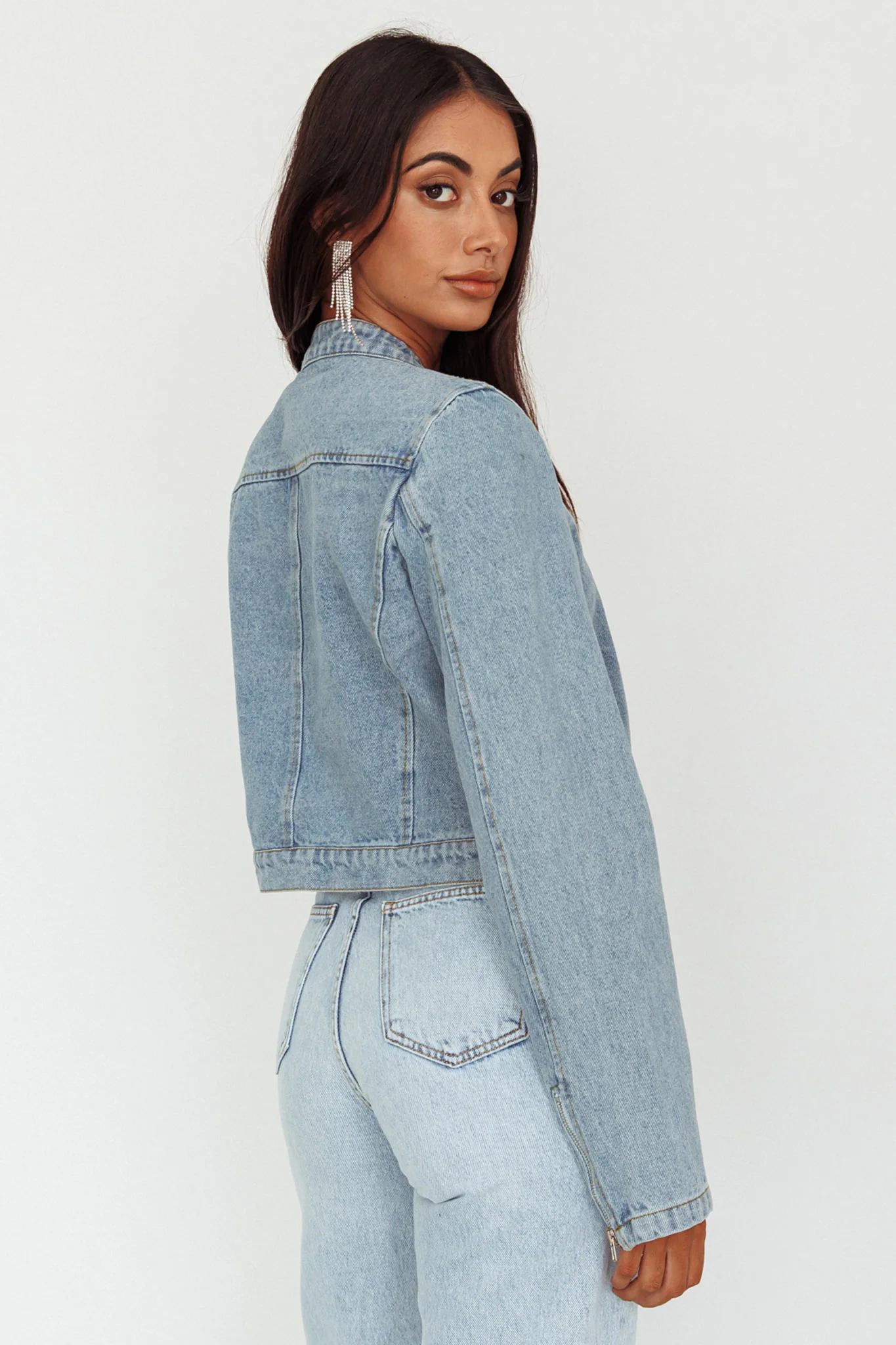 Girona Zipper Jacket Light Denim - Image 2