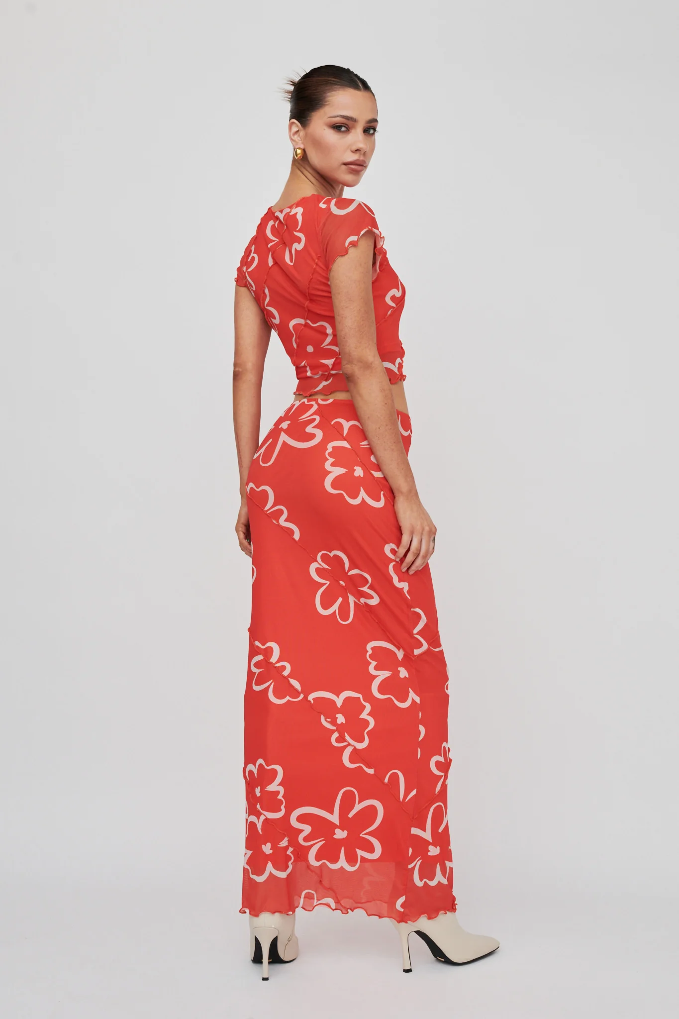 Gold Rush Crop Top Print Orange - Image 2