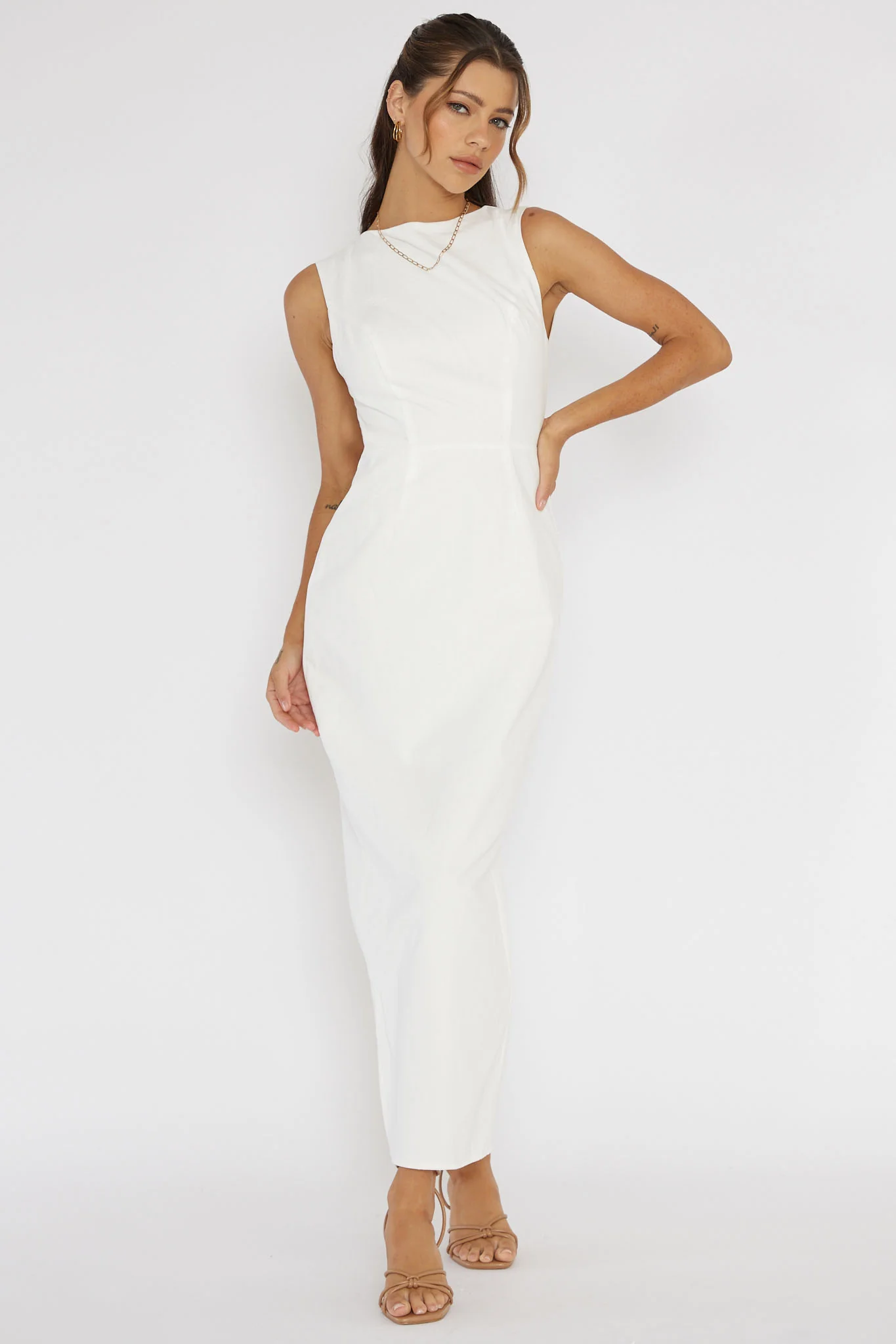 Golden Afternoon Open Tied Back Dress White - Image 2