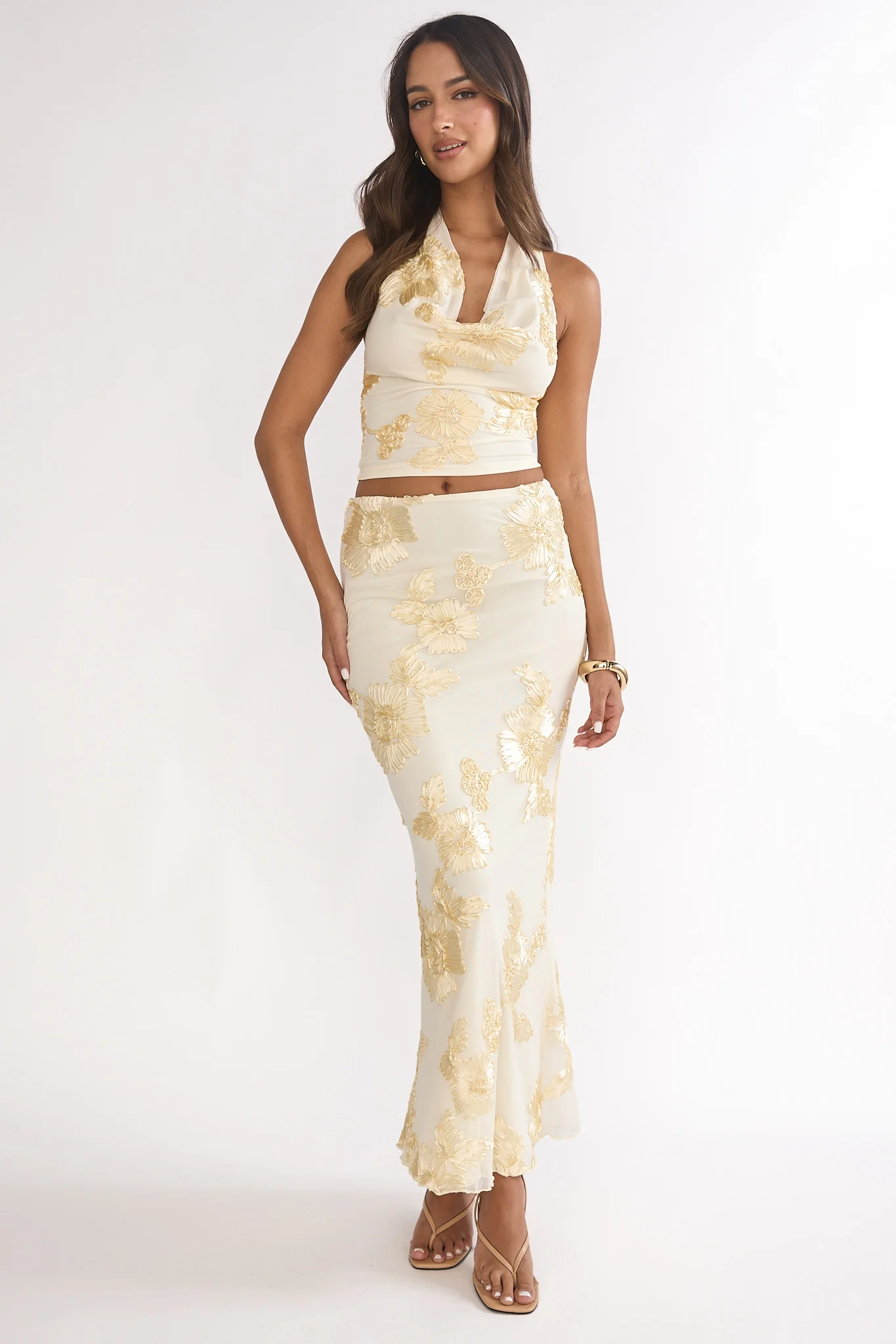 Golden Hours Maxi Skirt Embellished Yellow - Image 4