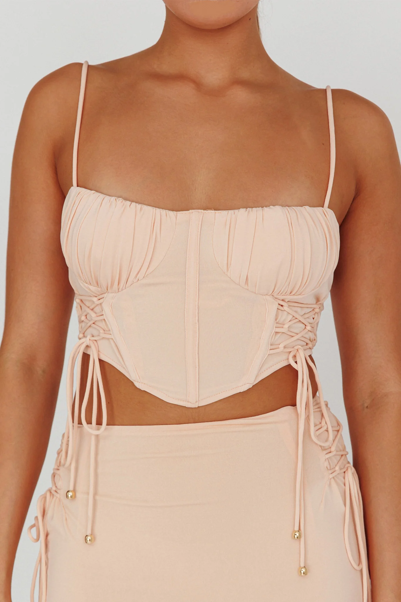 Graziella Corset Crop Top Egg Shell - Image 4
