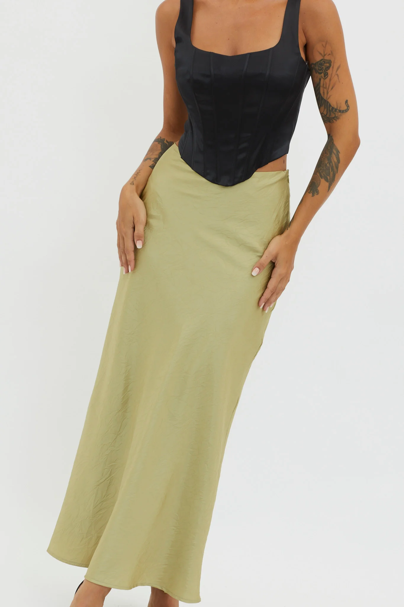 Guiding Light Midi Skirt Light Green - Image 4