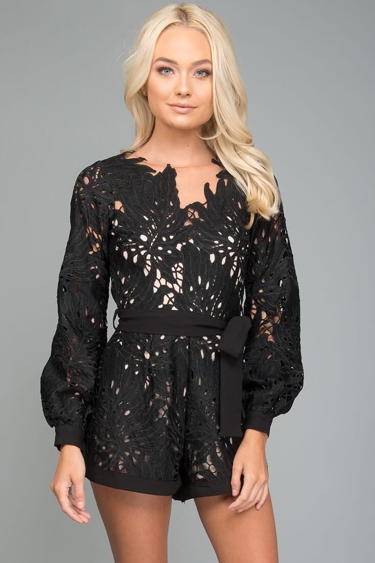 Hadley Fancy Cutout Romper Black - Image 2
