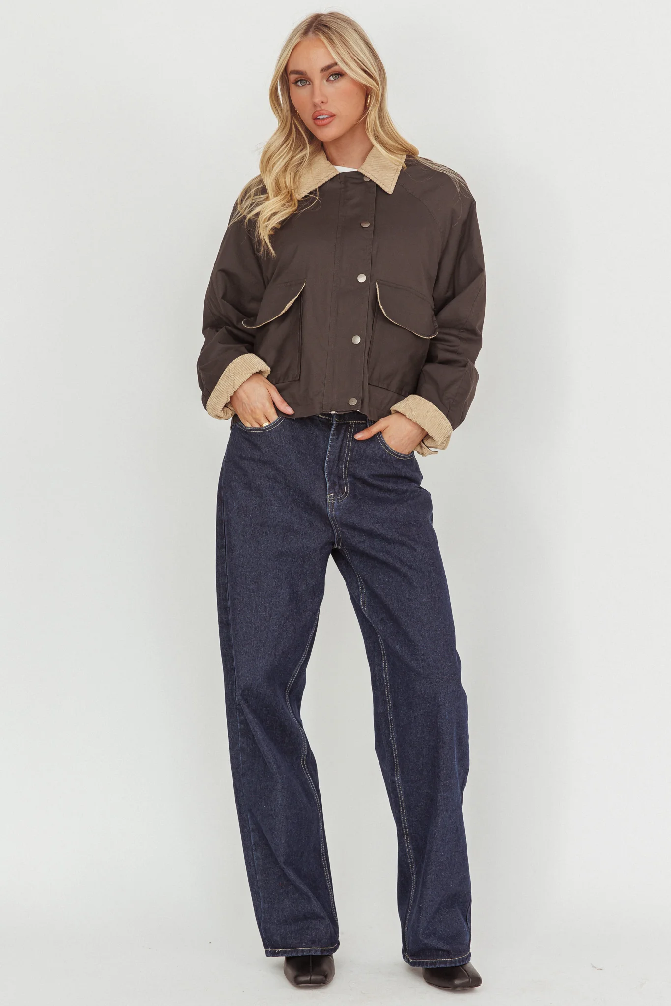 Halona Snap Button Pocket Jacket Charcoal - Image 4
