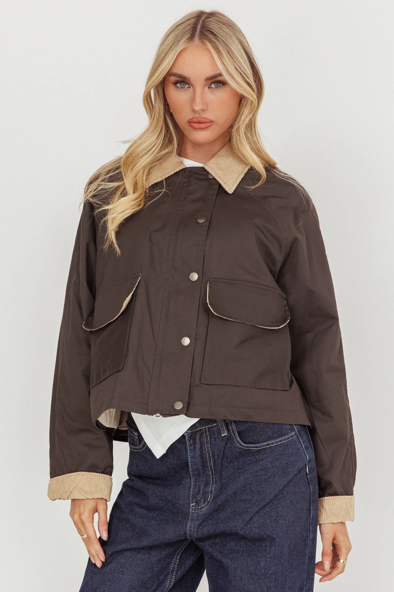 Halona Snap Button Pocket Jacket Charcoal - Image 5