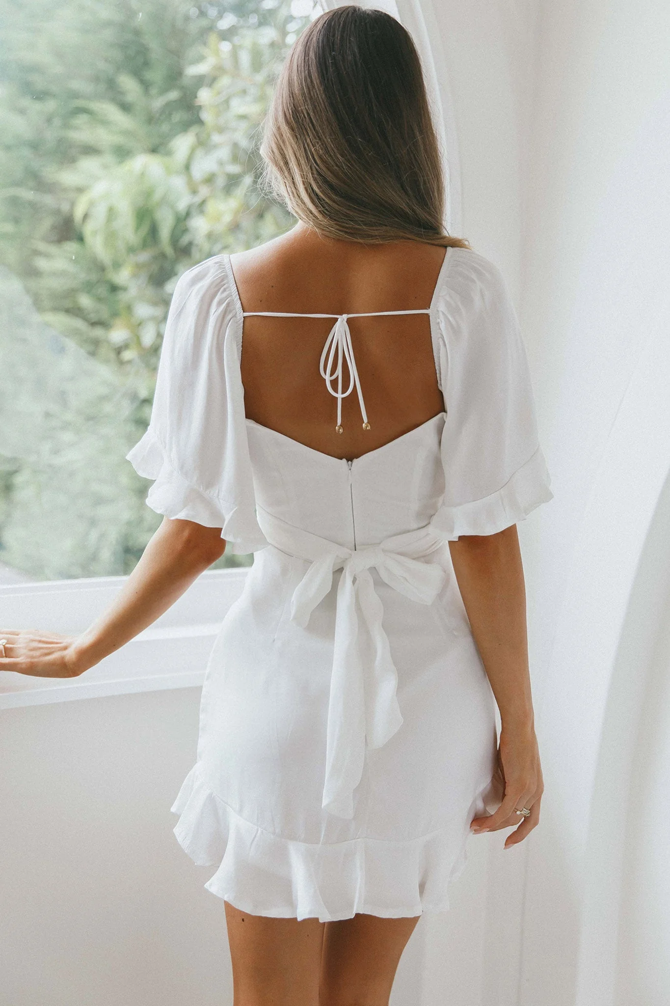 Hand In Mine Ruffle Hem Dress White - Image 7