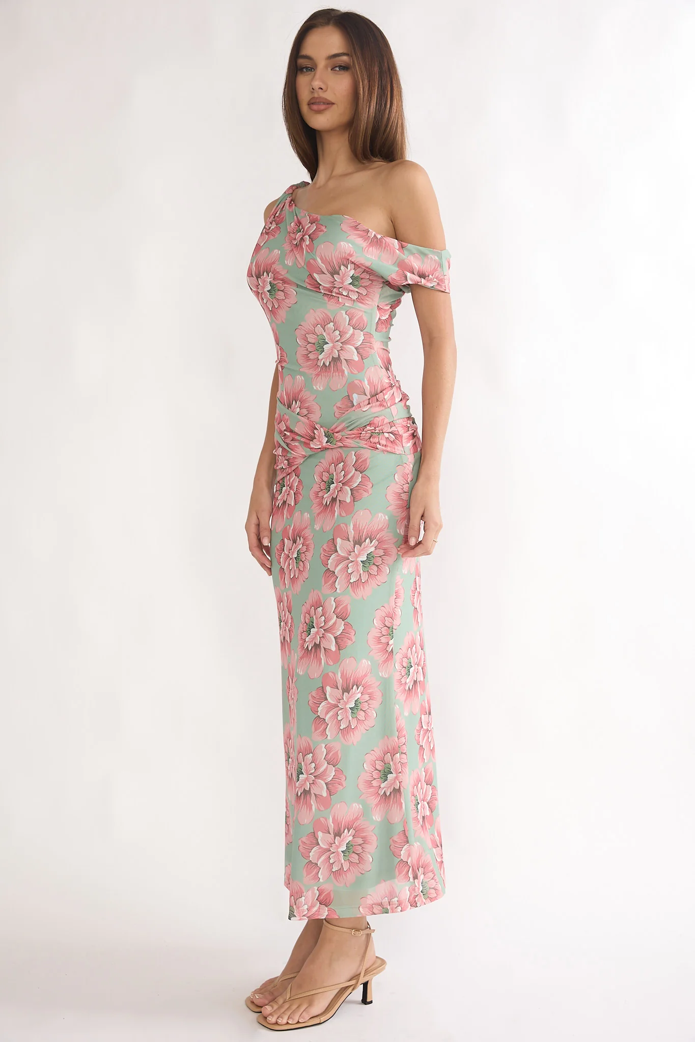 Harla Asymmetric Neckline Maxi Dress Floral - Image 6
