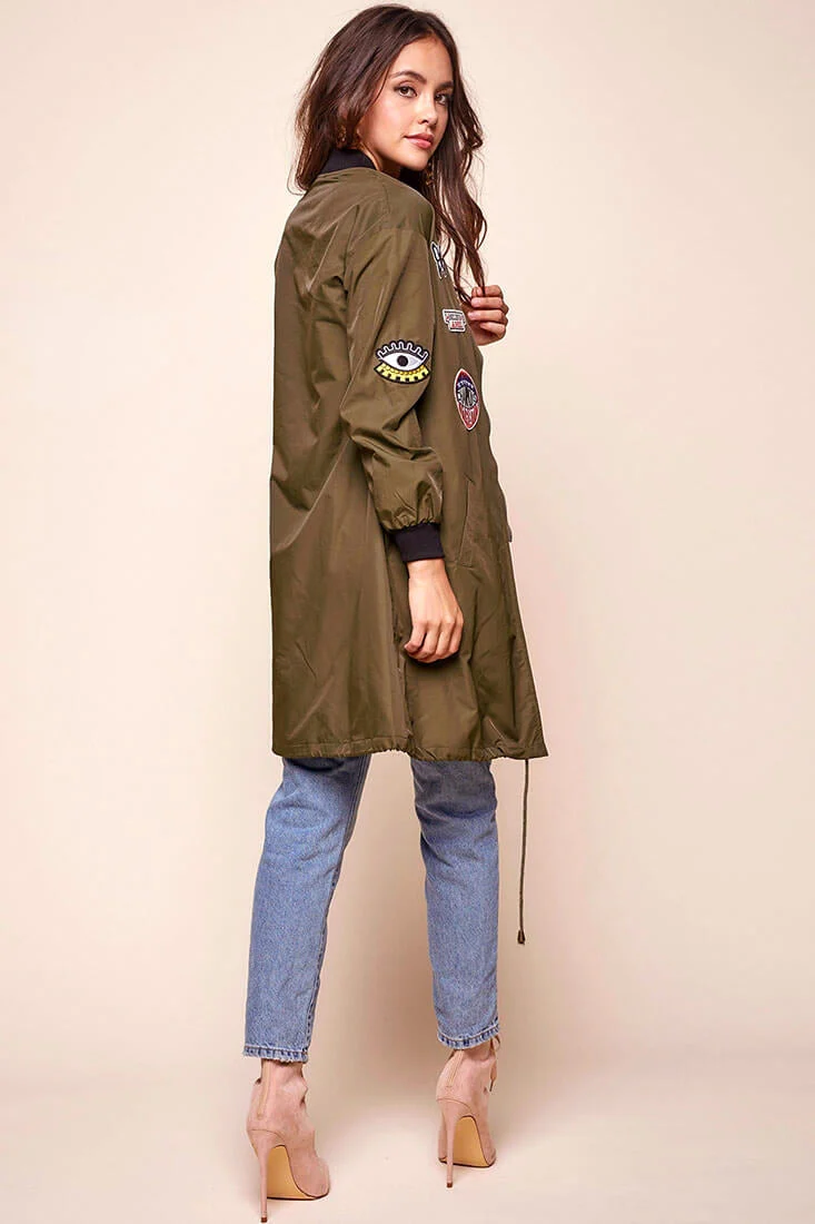 Harlan Patchwork Bomber Army Green Khaki - Image 5