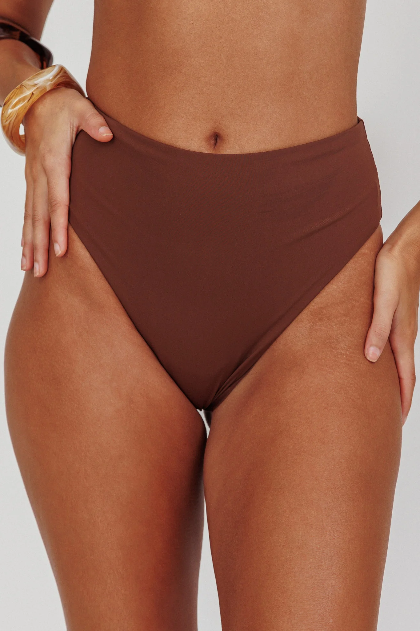 Harmonia High Waist Bikini Bottom Choc - Image 5