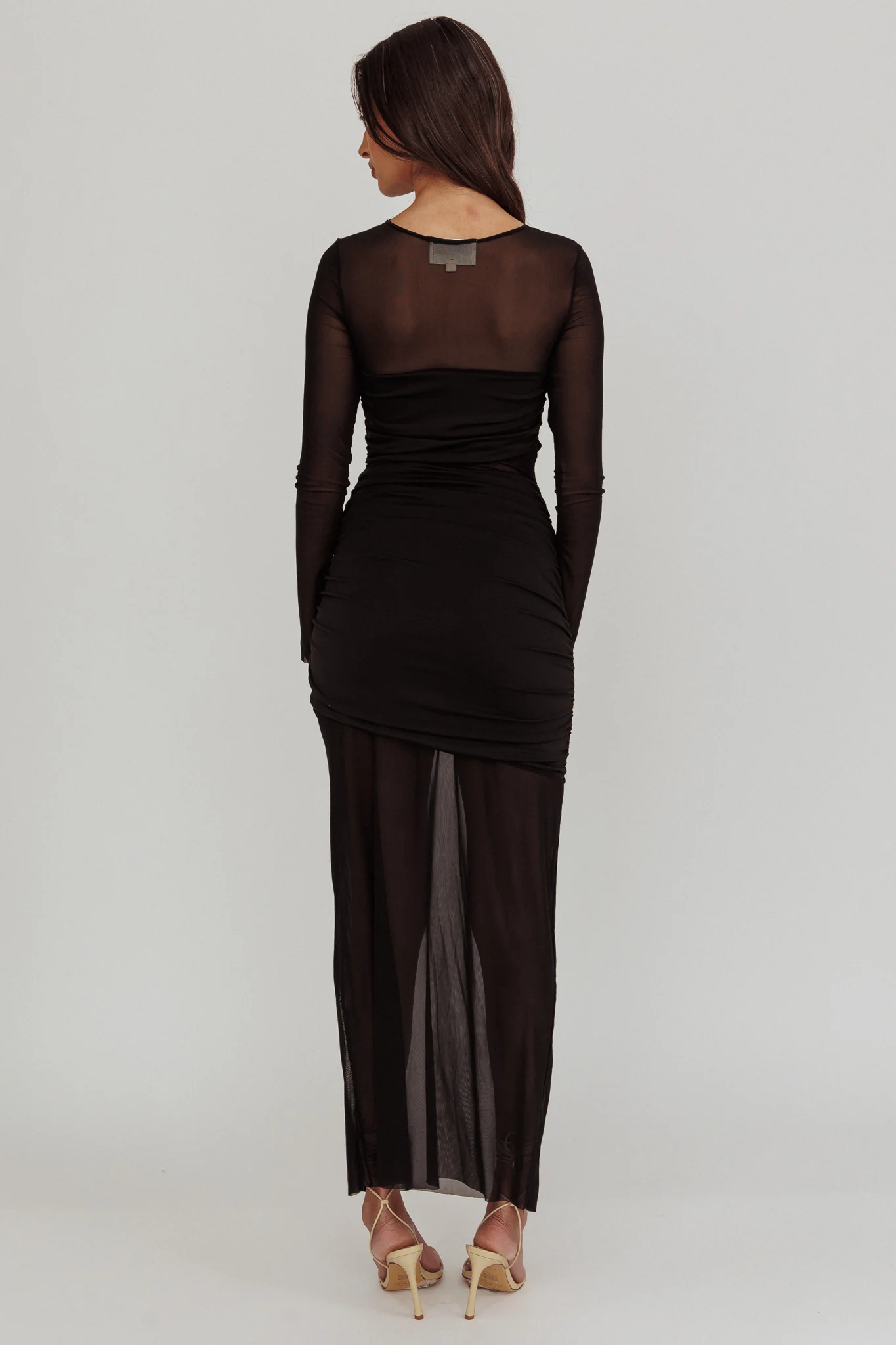 Harpa Mesh Maxi Dress Black - Image 3