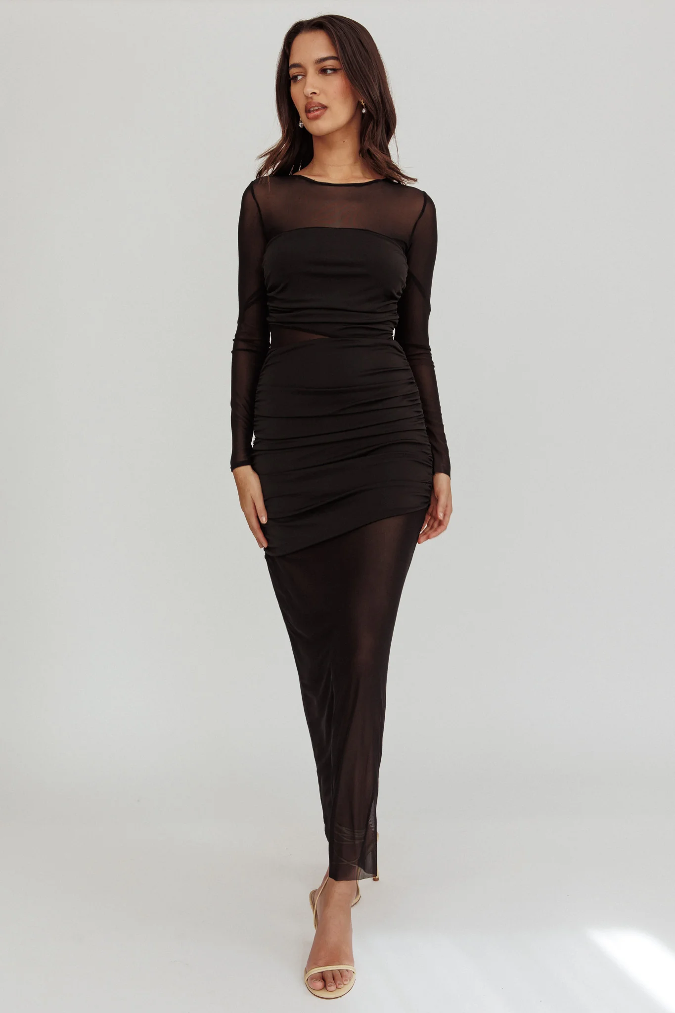 Harpa Mesh Maxi Dress Black - Image 6