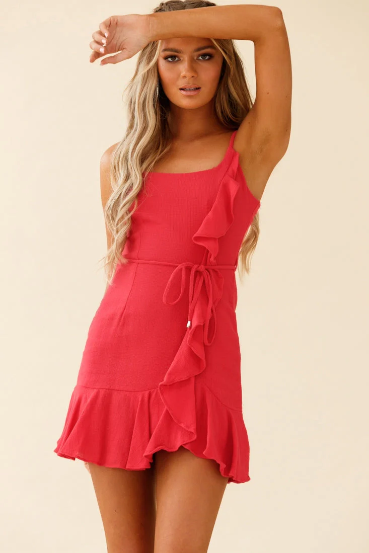 Hart Flowy Mini Dress Red - Image 5