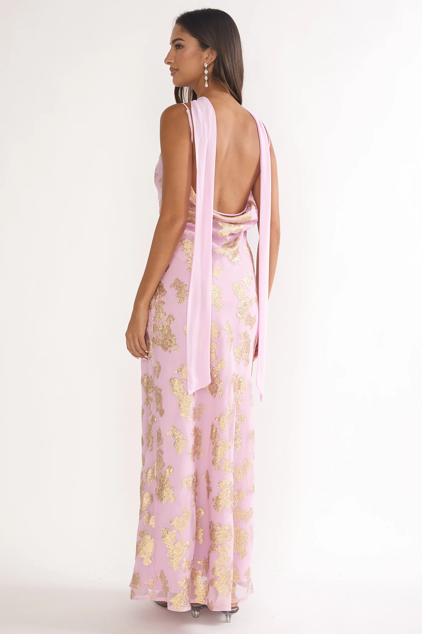Helsi Cowl Back Maxi Dress Pink - Image 2