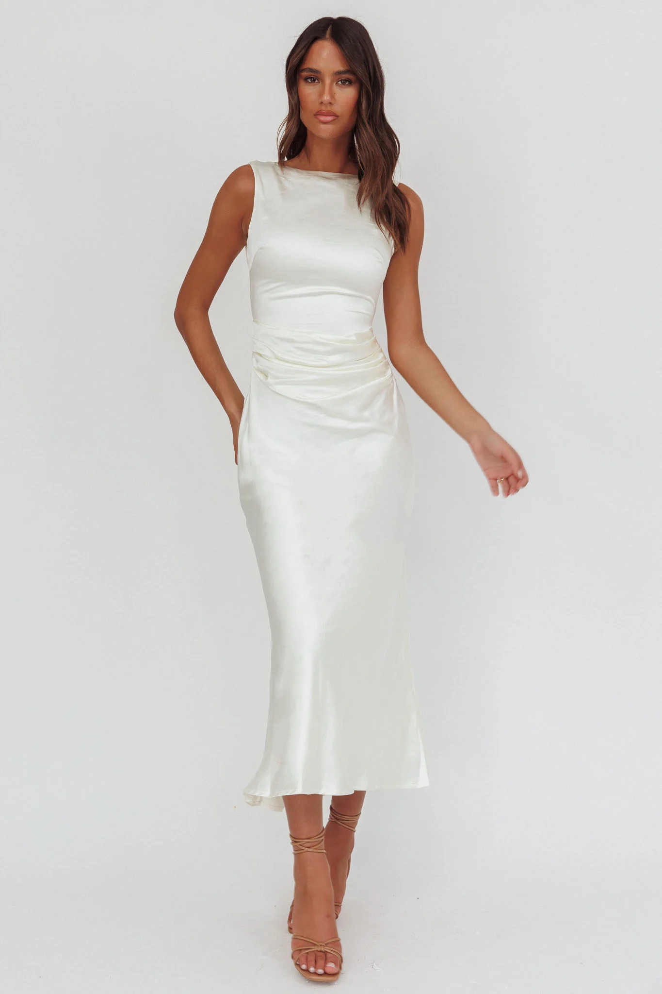 Helsi Pearl Back Midi Dress White - Image 2